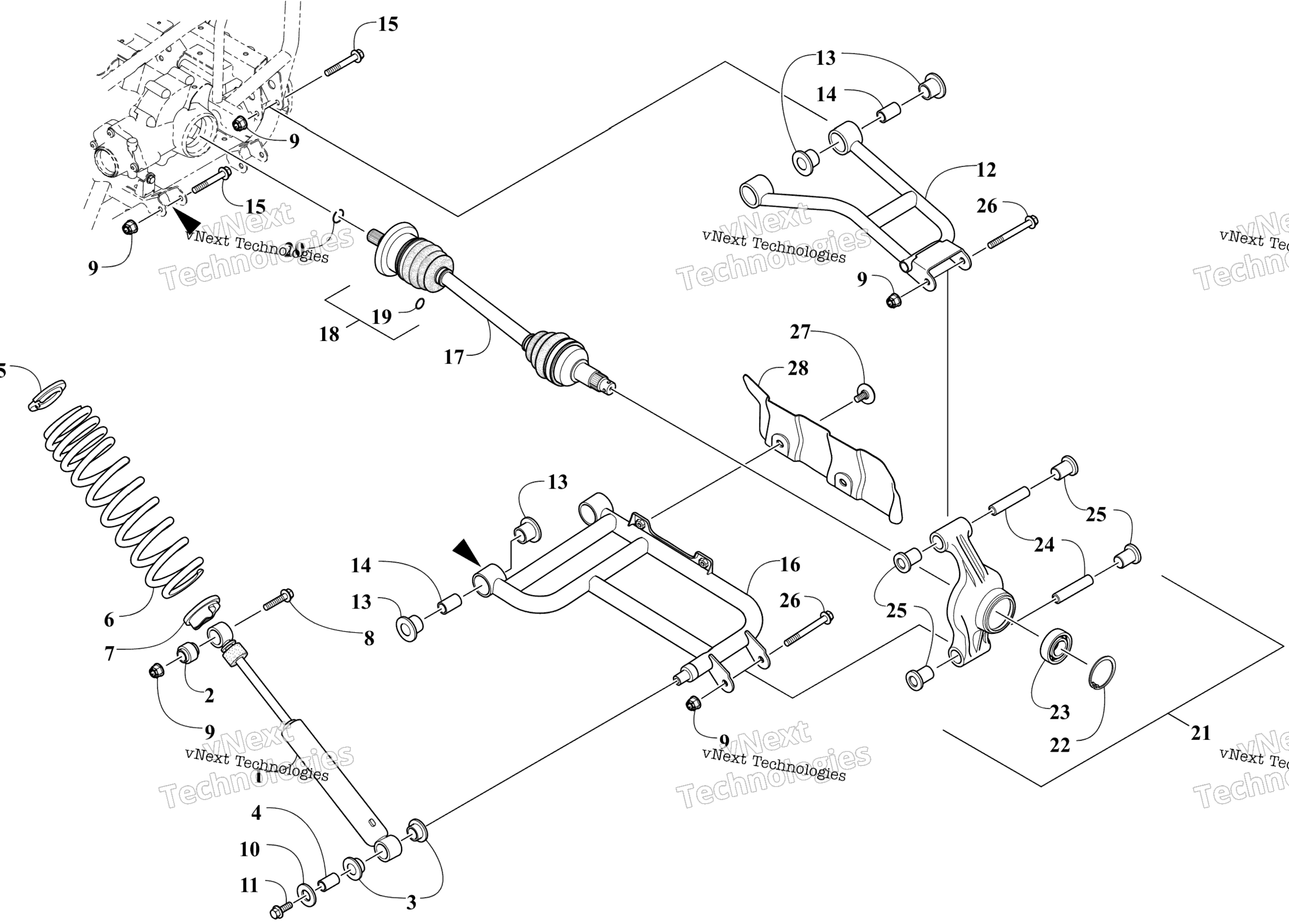 Задняя часть Suspension Assembly