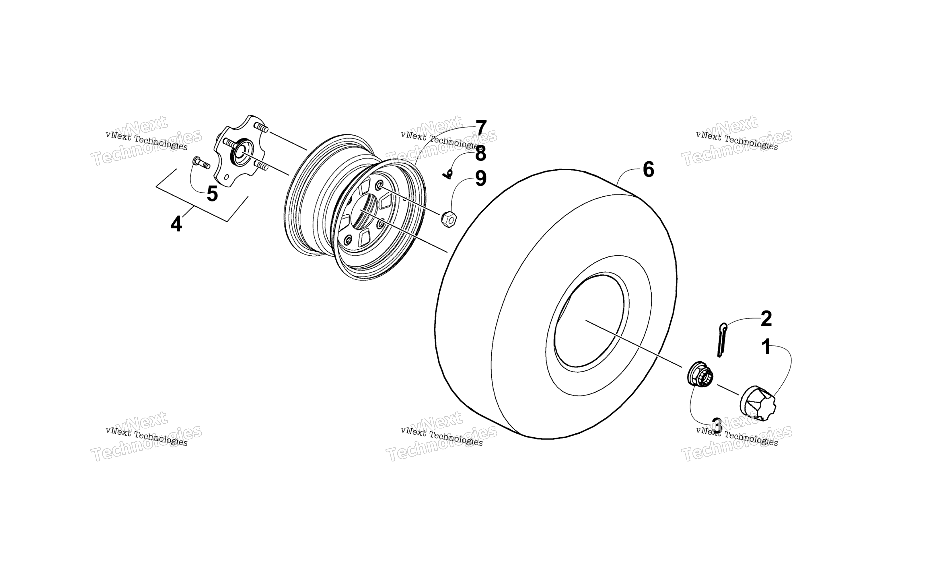 Задняя часть Wheel Assembly