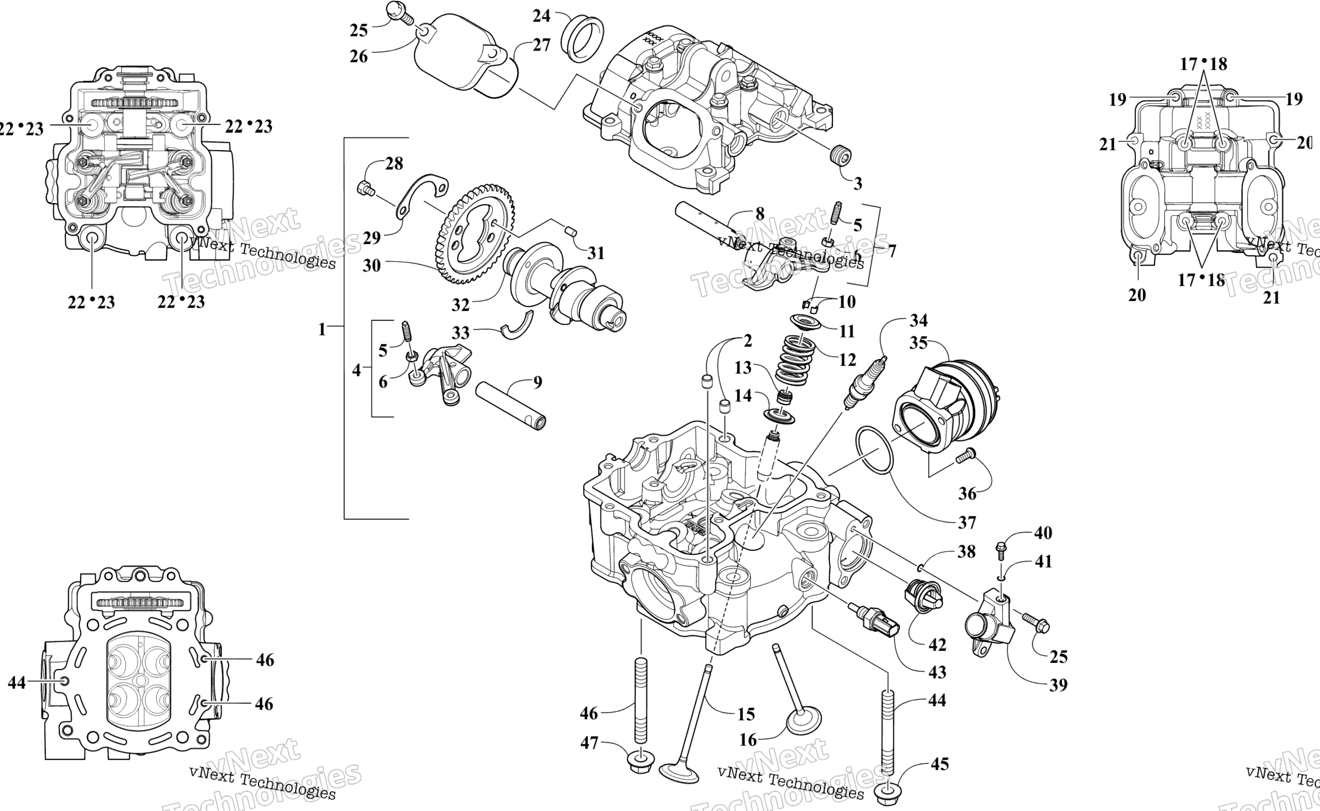 Цилиндр Head And Camshaft/Valve Assembly