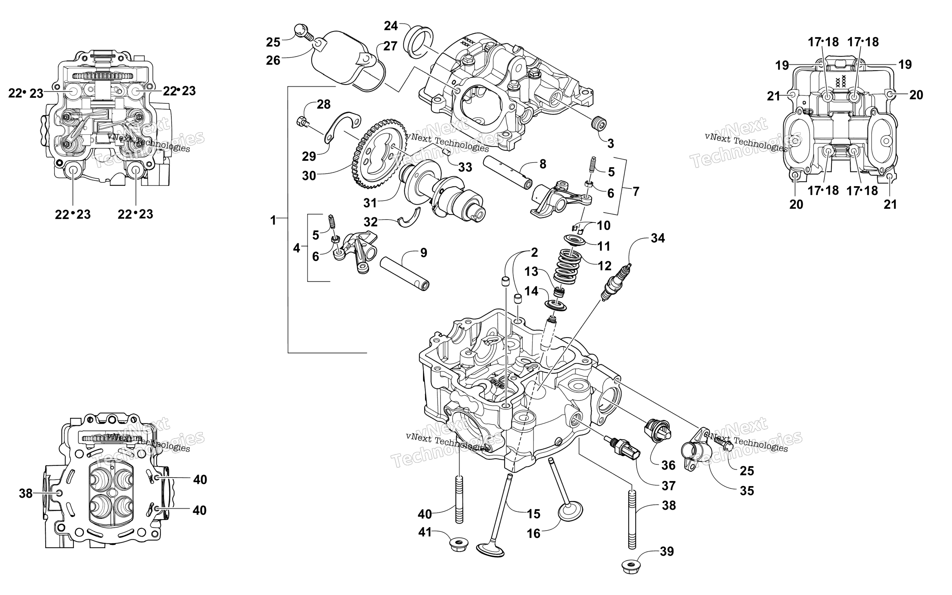 Цилиндр Head And Camshaft/Valve Assembly