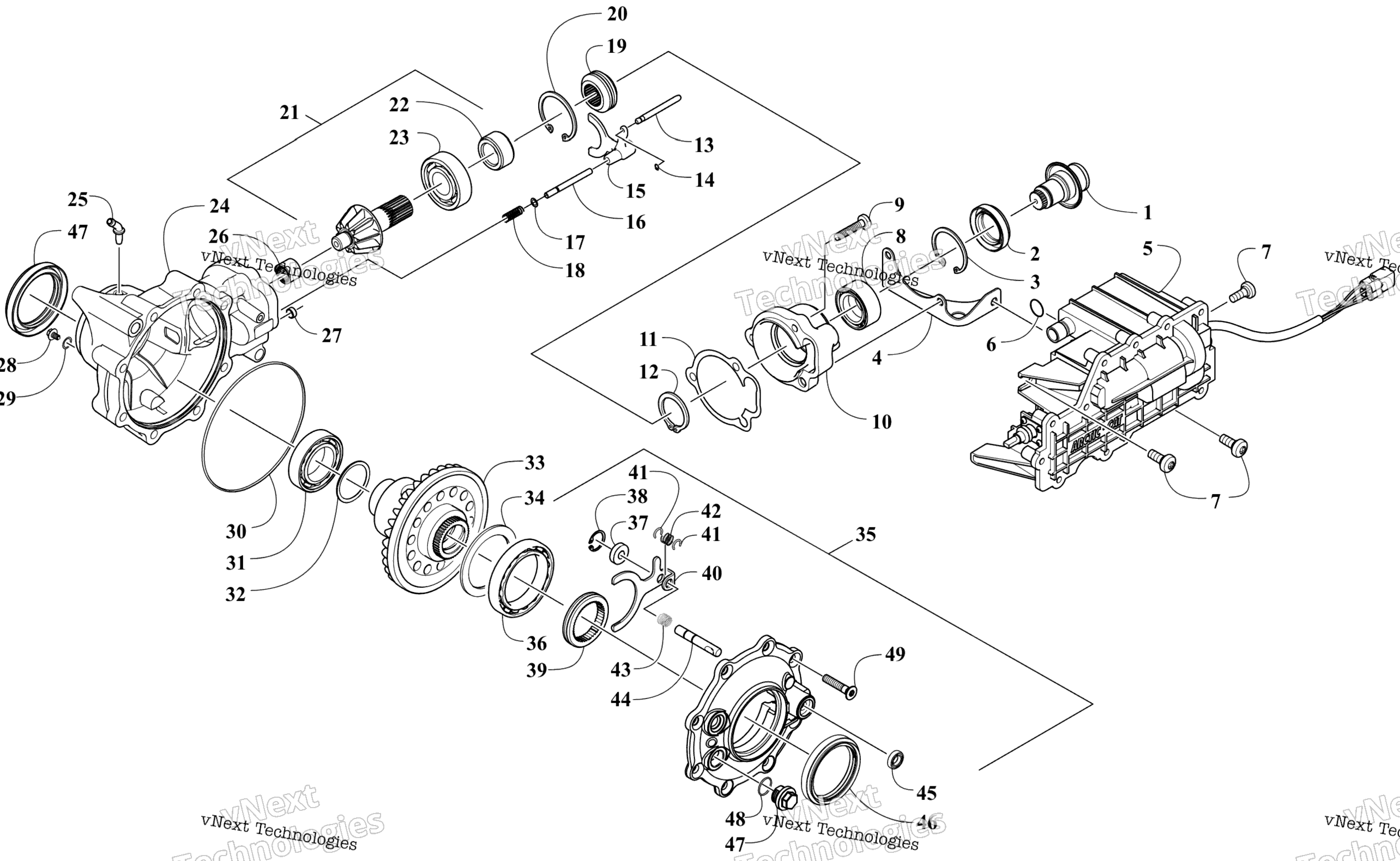 Передняя часть Drive Gearcase Assembly
