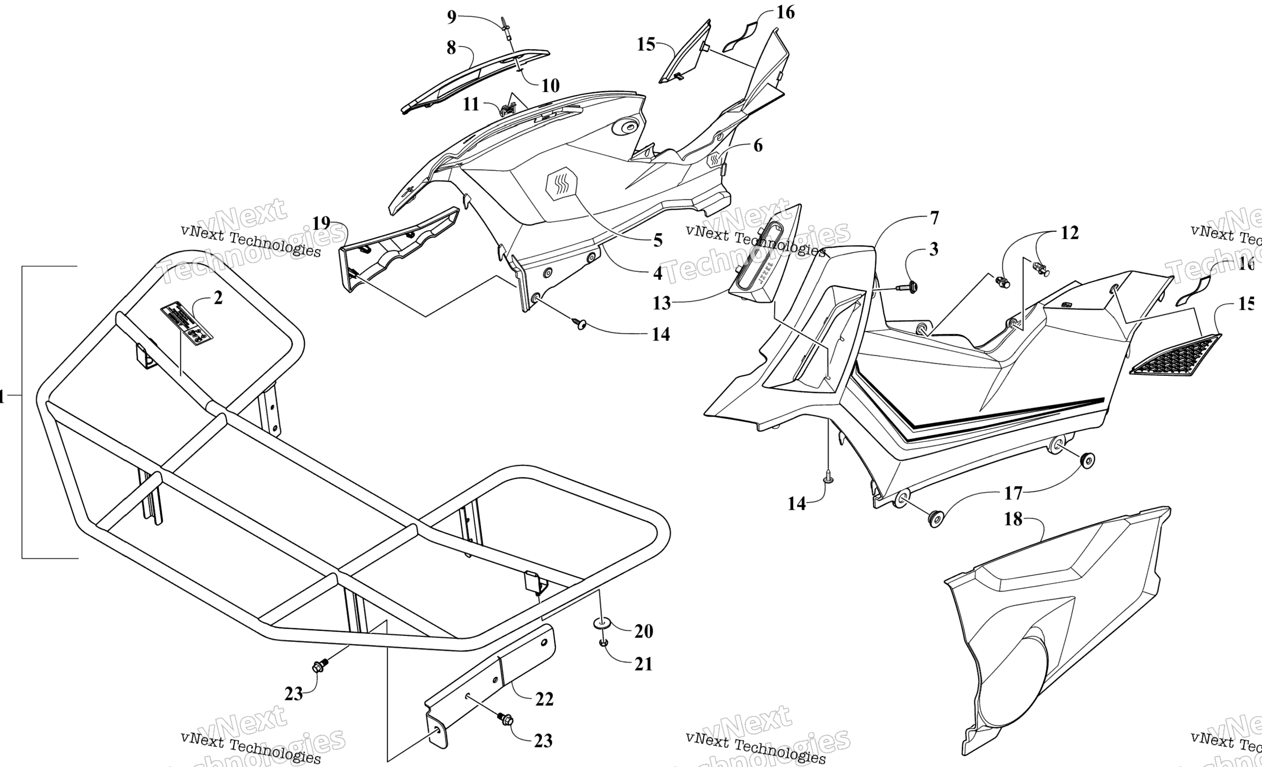 Передняя часть Rack And Side Panel Assemblies
