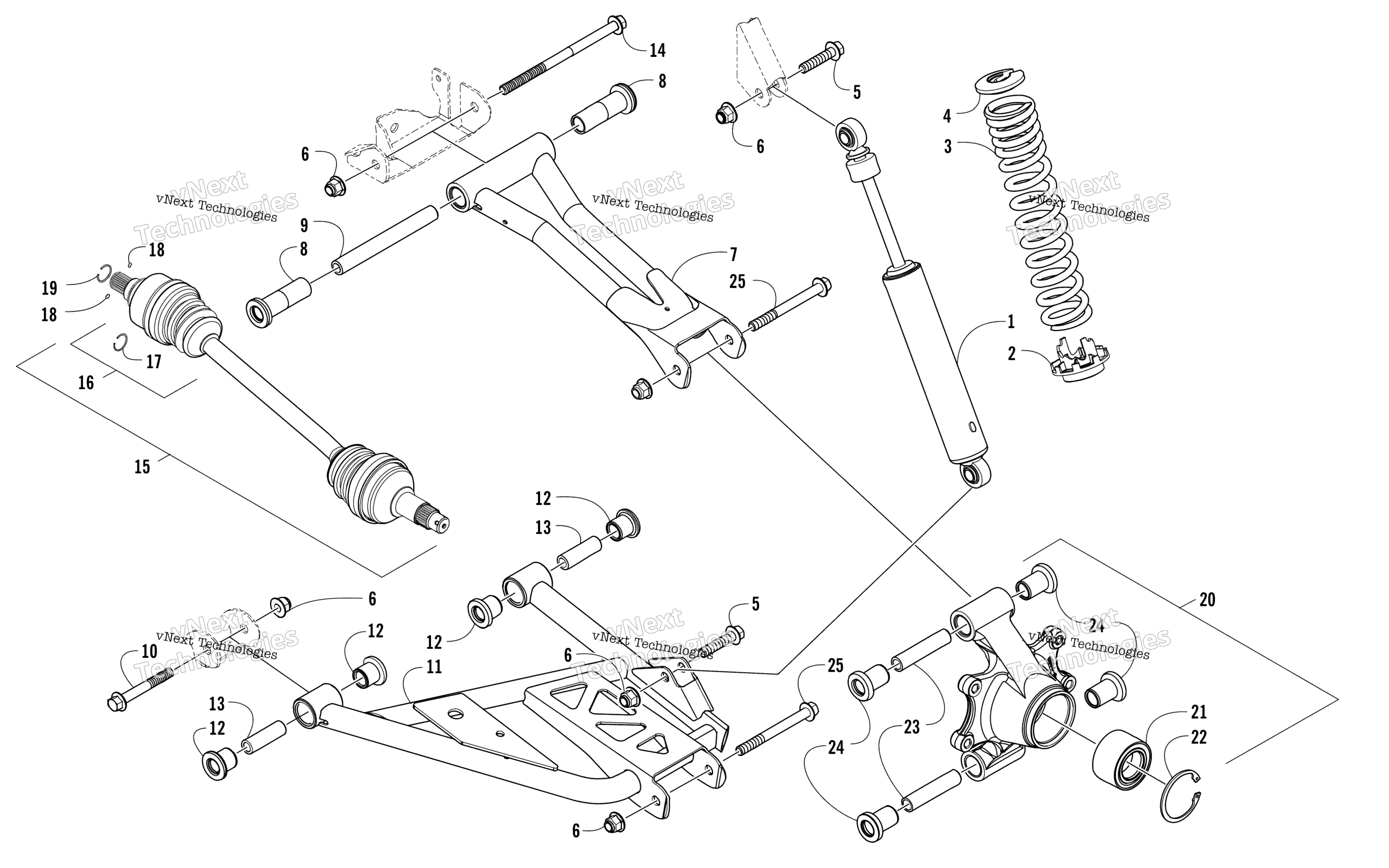 Задняя часть Suspension Assembly