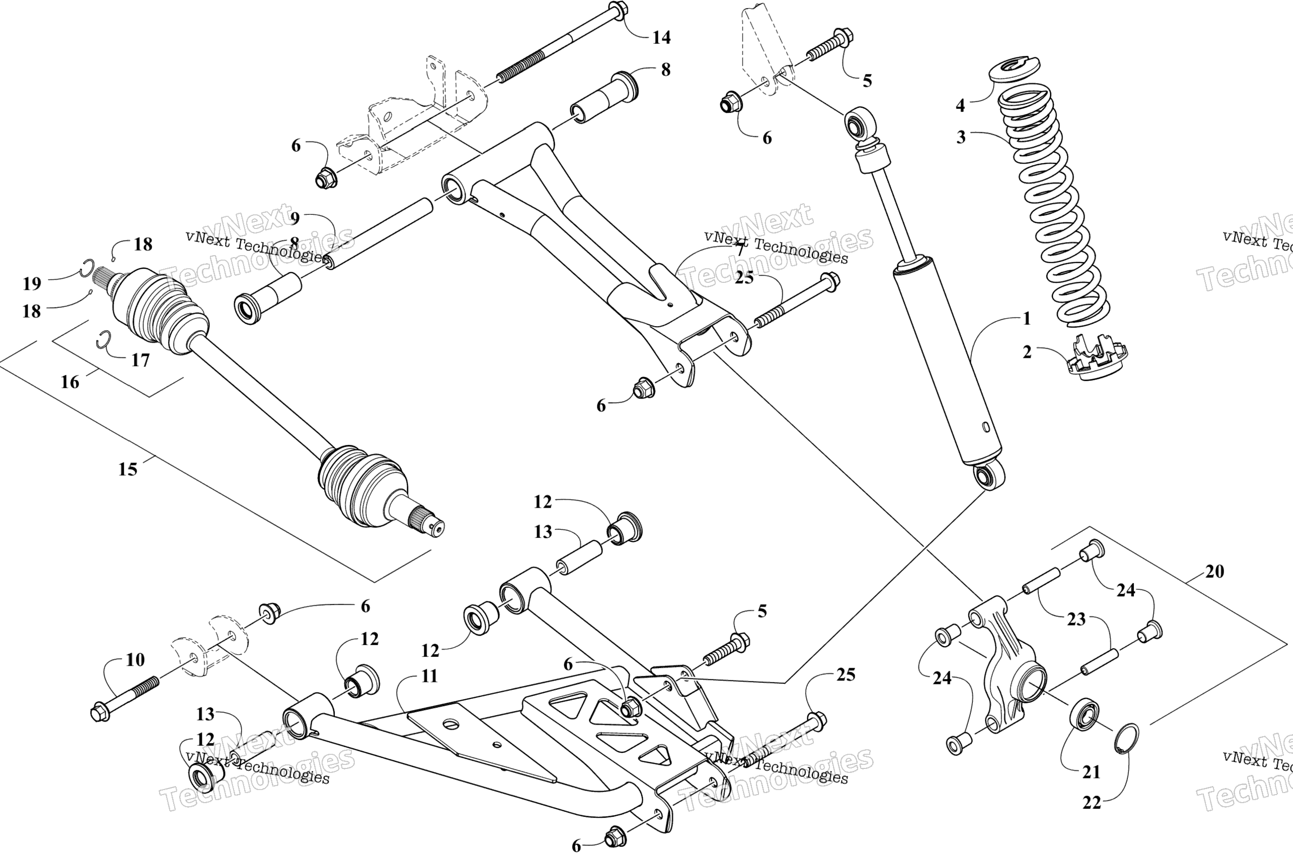Задняя часть Suspension Assembly