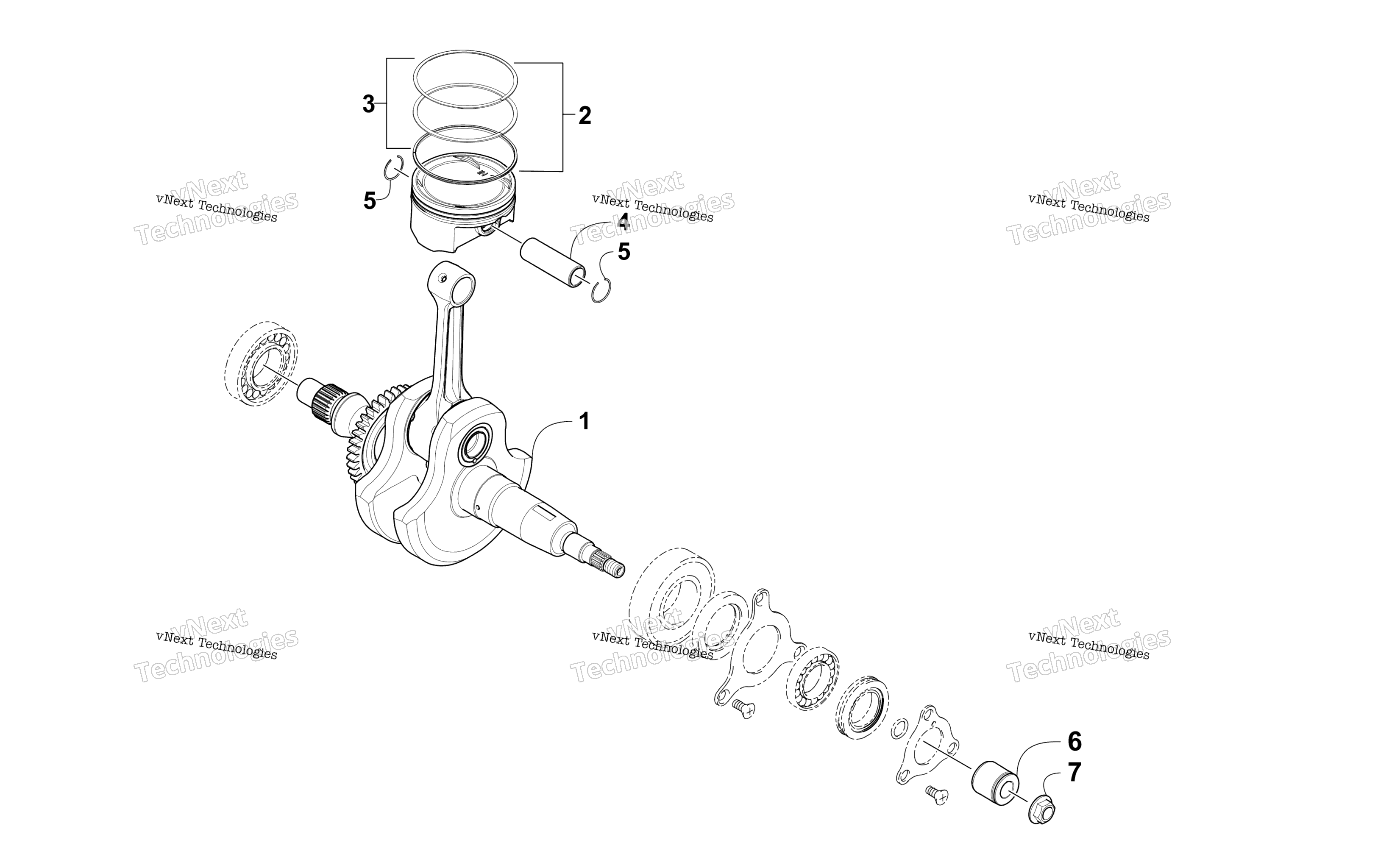 Коленчатый вал And Piston Assembly
