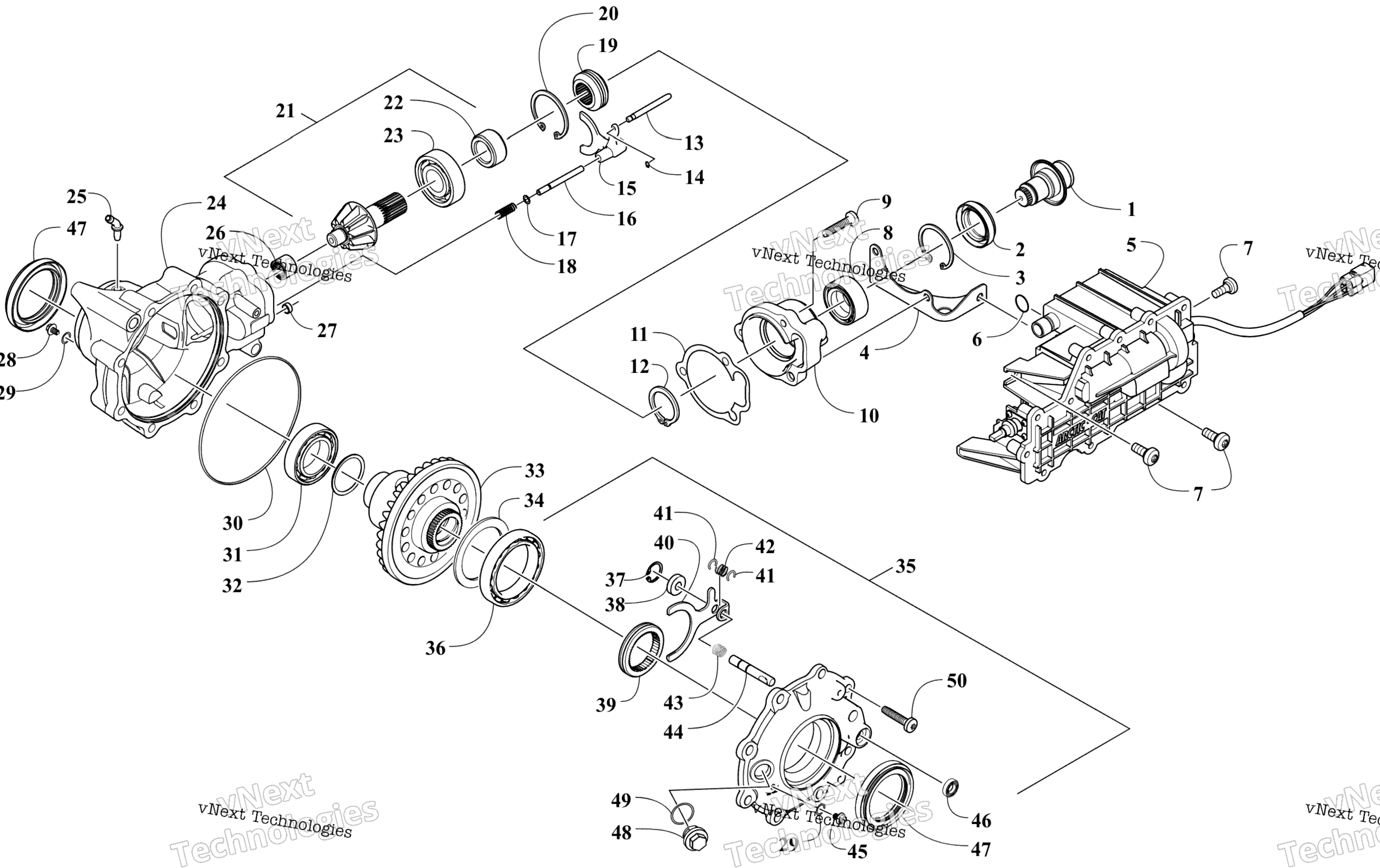 Передняя часть Drive Gearcase Assembly