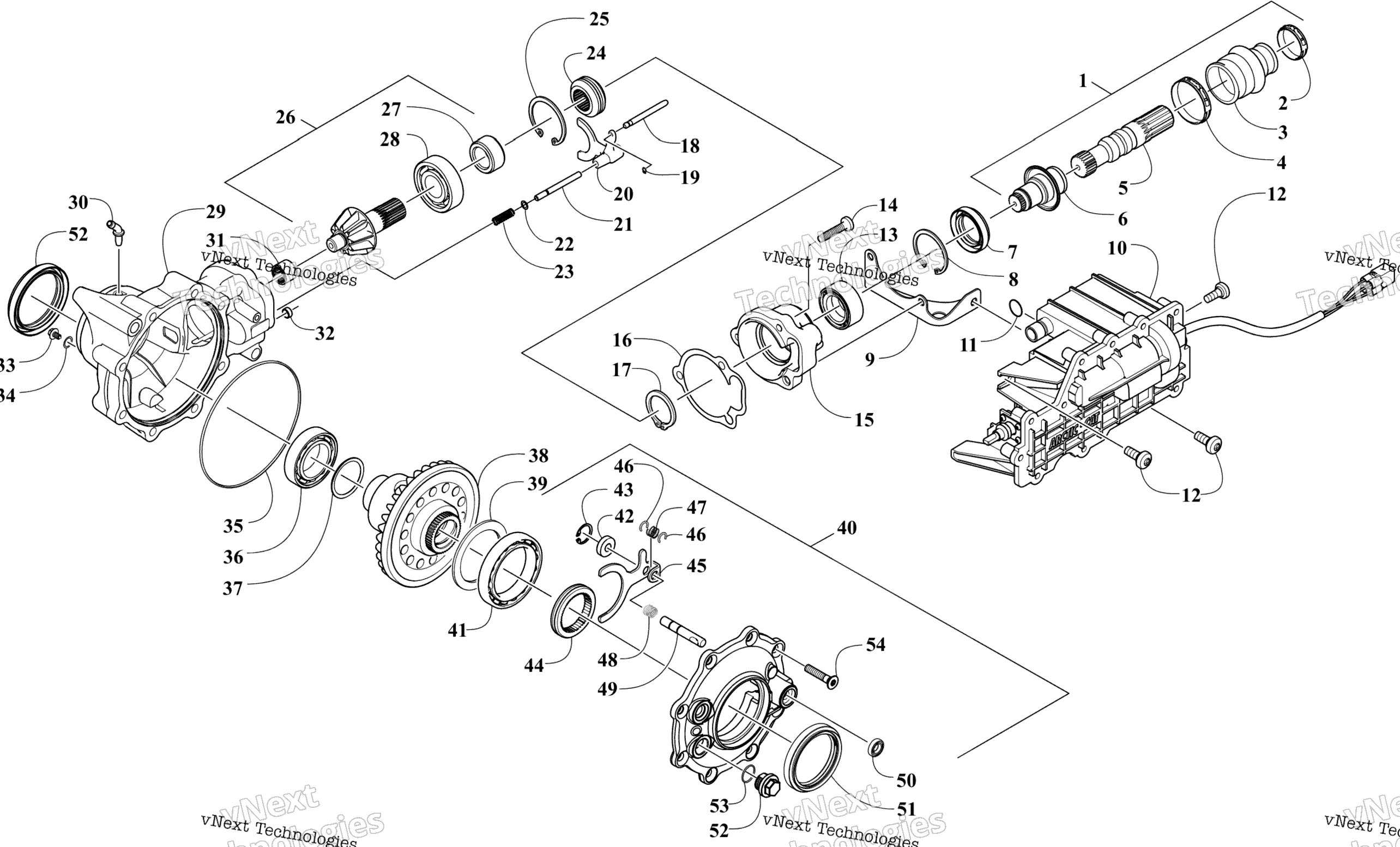 Передняя часть Drive Gearcase Assembly