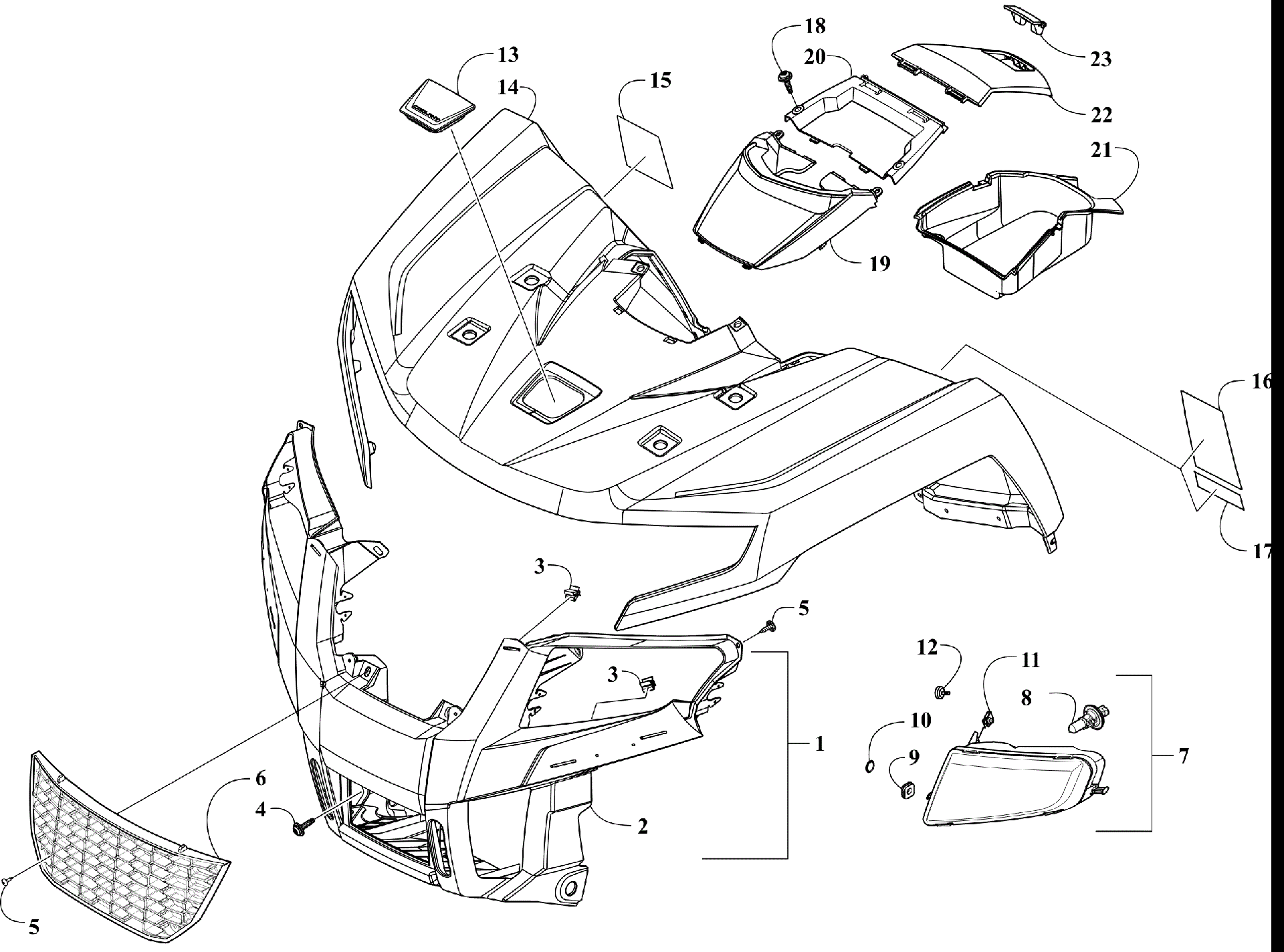 Передняя часть BODY PANEL AND HEADLIGHT ASSEMBLIES [303236]