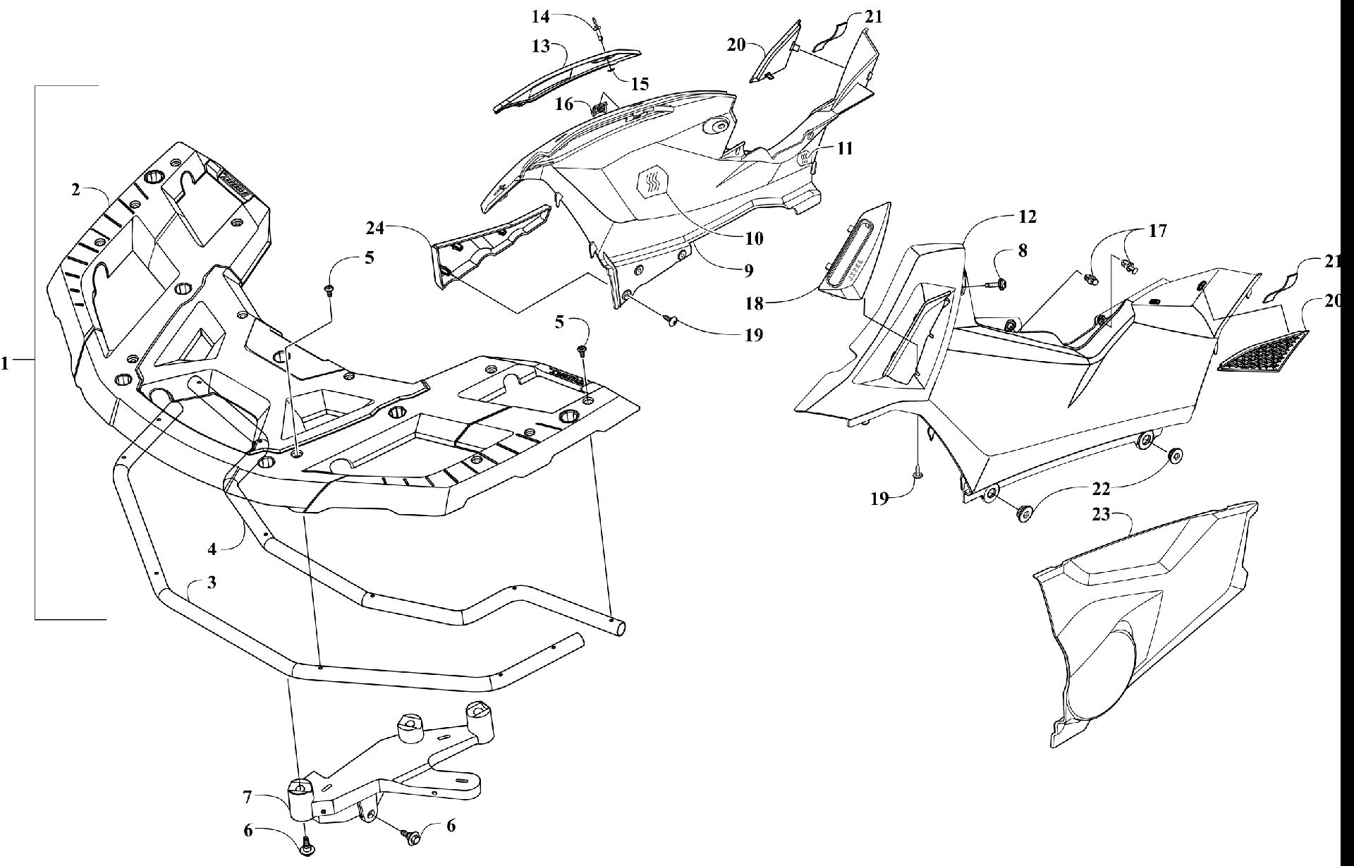 Передняя часть RACK AND SIDE PANEL ASSEMBLIES [302782]
