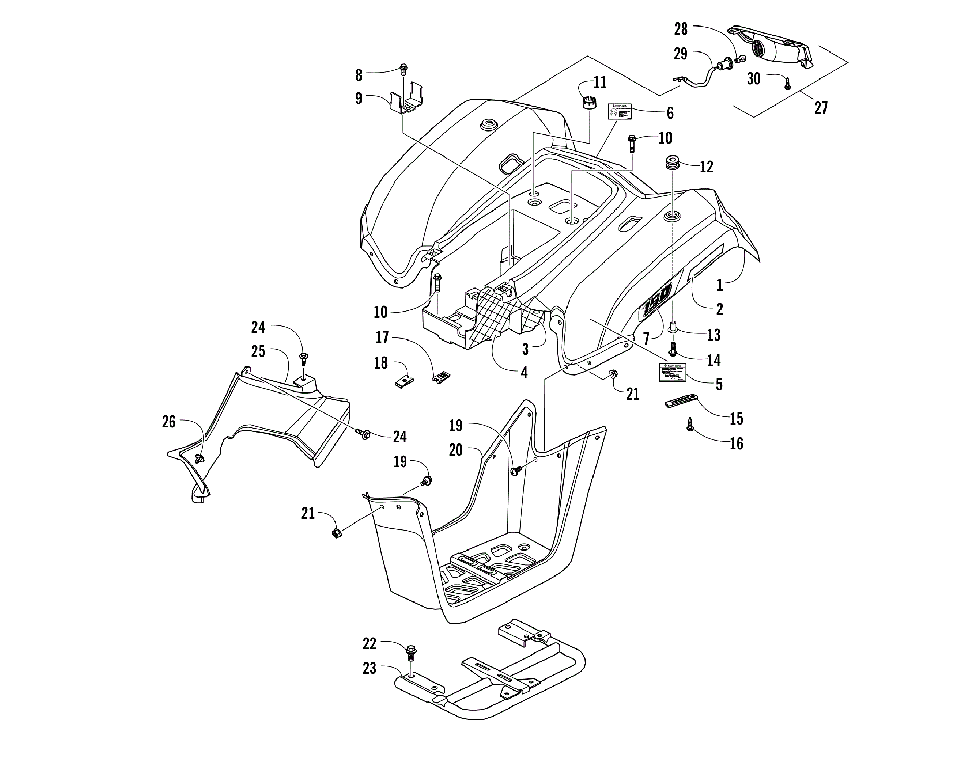 задний кузов панель и TAILLIGHT ASSEMBLIES [302037]