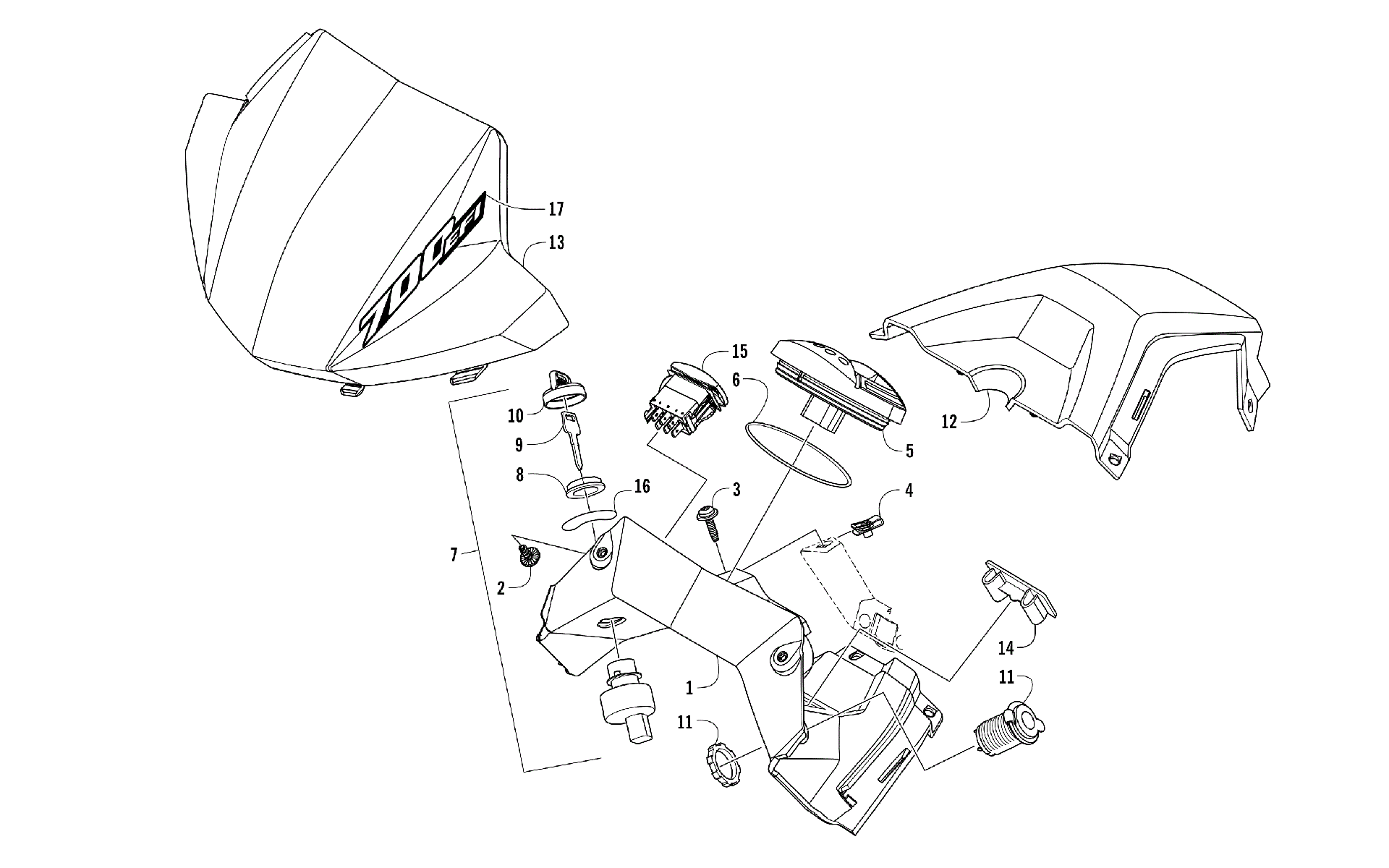 Консоль AND INSTRUMENT ASSEMBLY [104822]