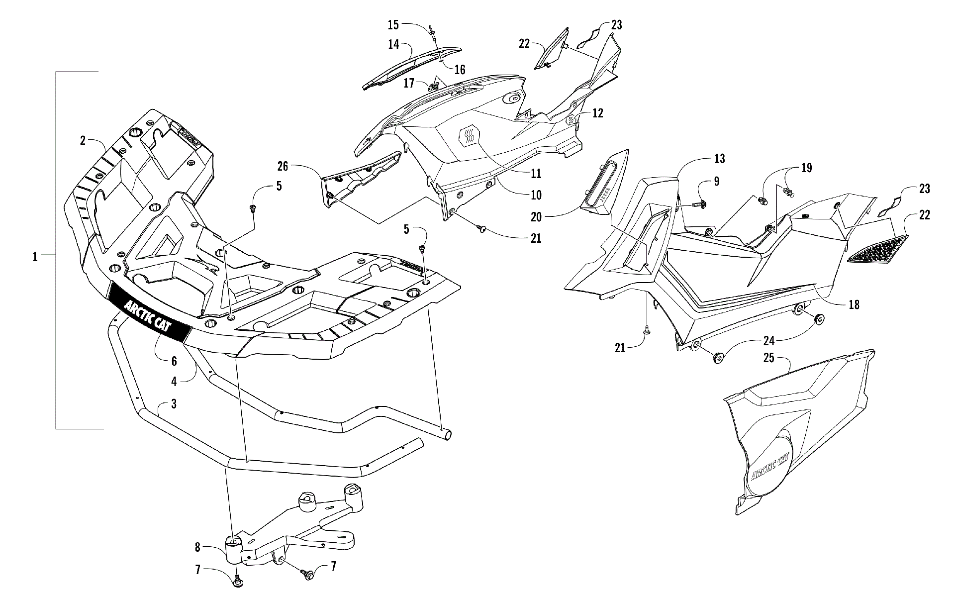 Передняя часть RACK AND SIDE PANEL ASSEMBLIES [104817]