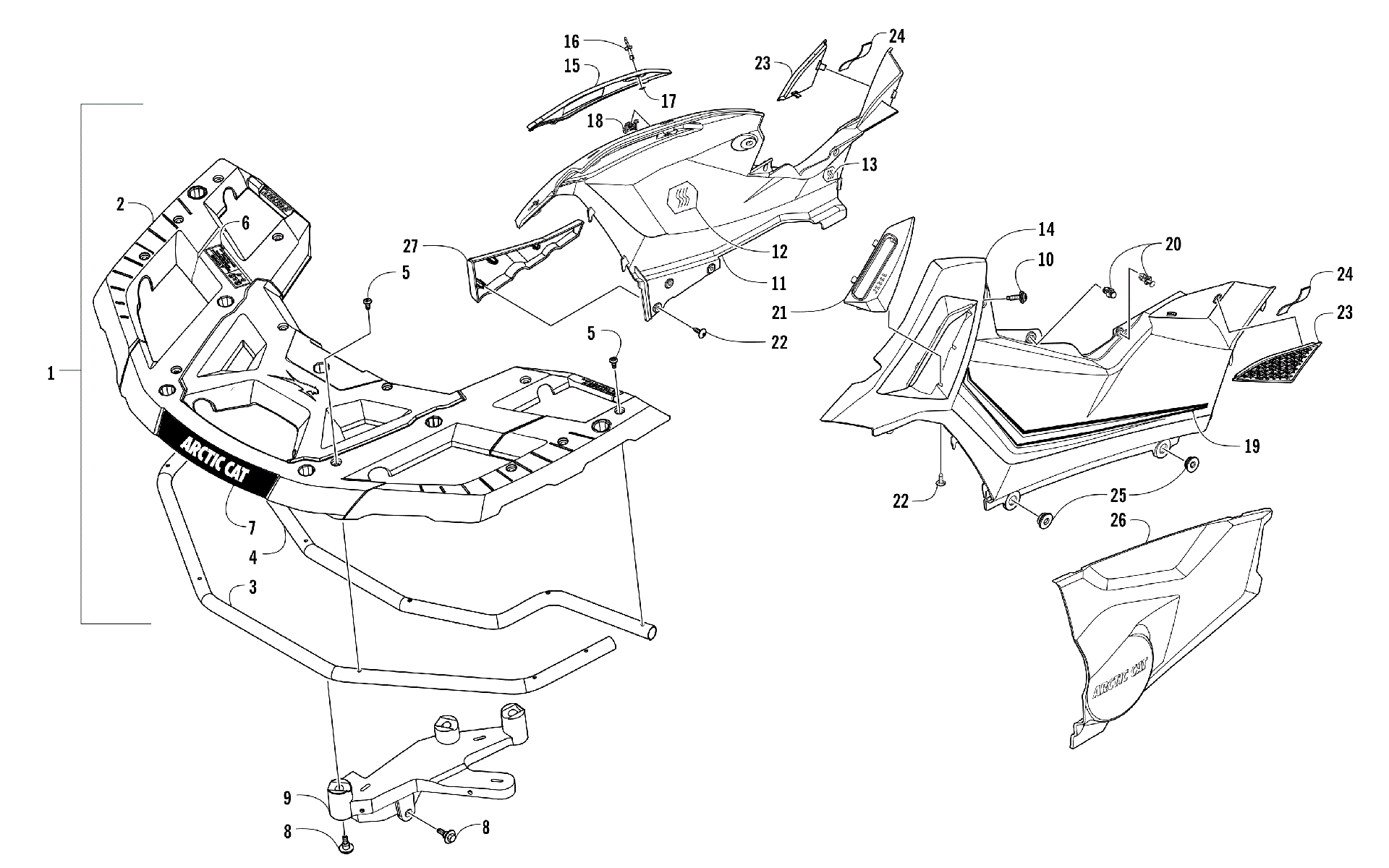 Передняя часть RACK AND SIDE PANEL ASSEMBLIES [301589]