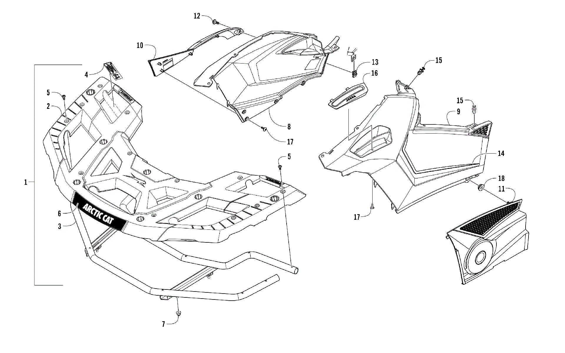 Передняя часть RACK AND SIDE PANEL ASSEMBLIES [301794]