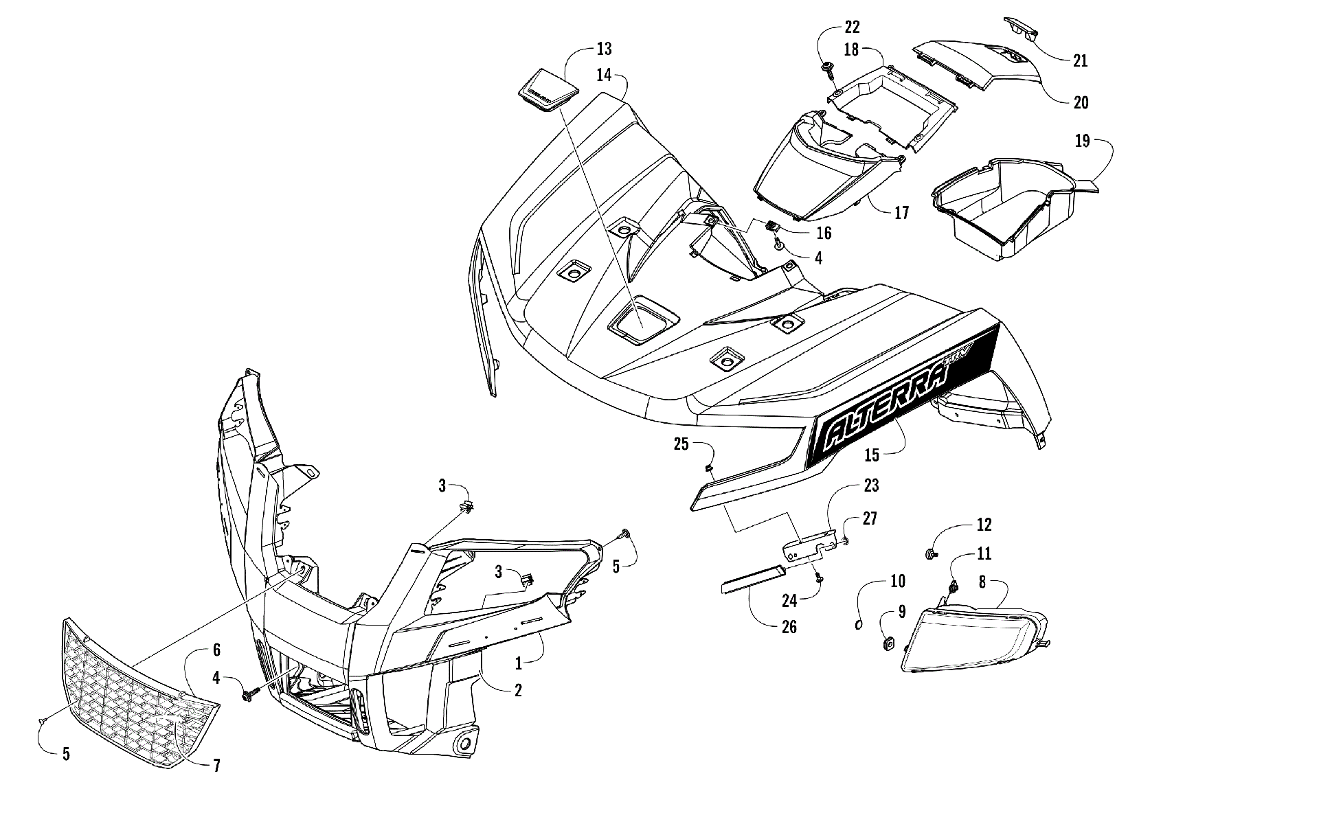 Передняя часть BODY PANEL AND HEADLIGHT ASSEMBLIES [301960]