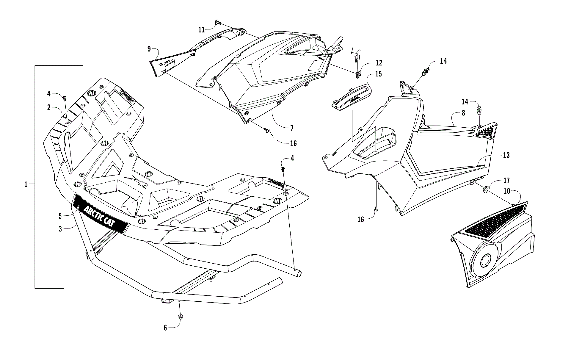 Передняя часть RACK AND SIDE PANEL ASSEMBLIES [301940]