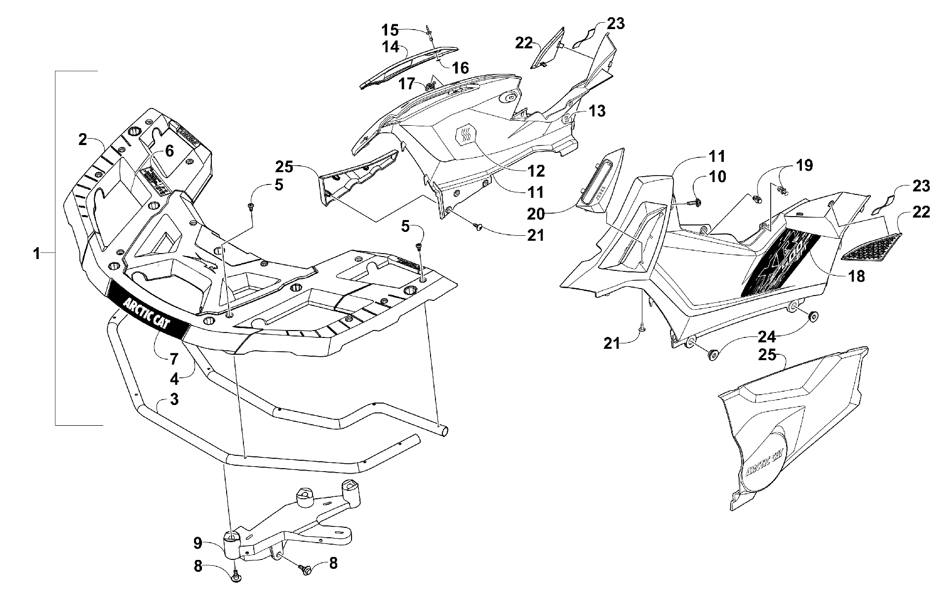 Передняя часть RACK AND SIDE PANEL ASSEMBLIES [300663]