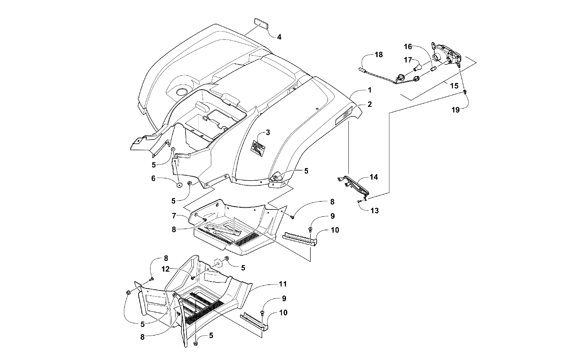 задний кузов панель и FOOTWELL ASSEMBLIES [301070]