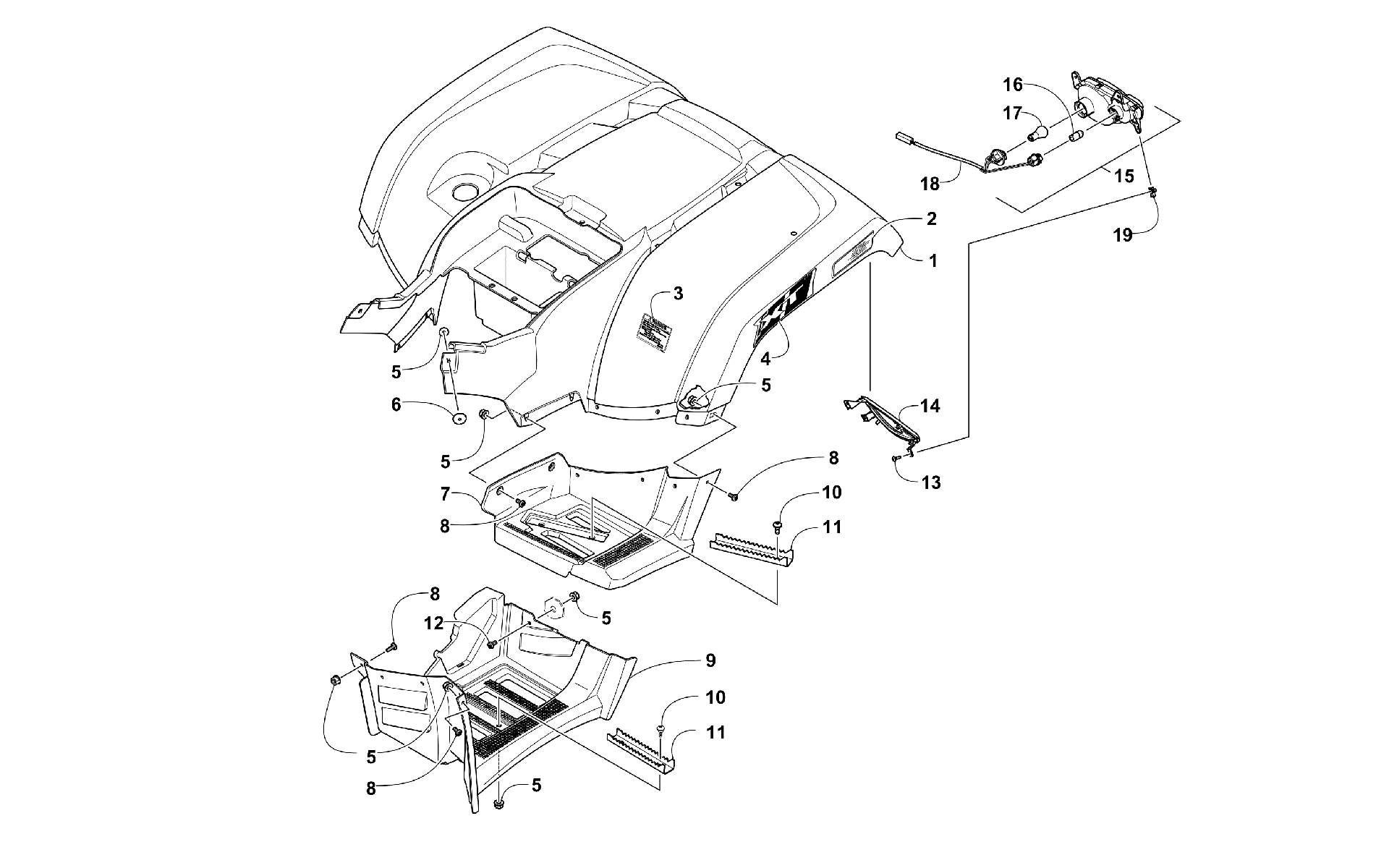 задний кузов панель и FOOTWELL ASSEMBLIES [301032]