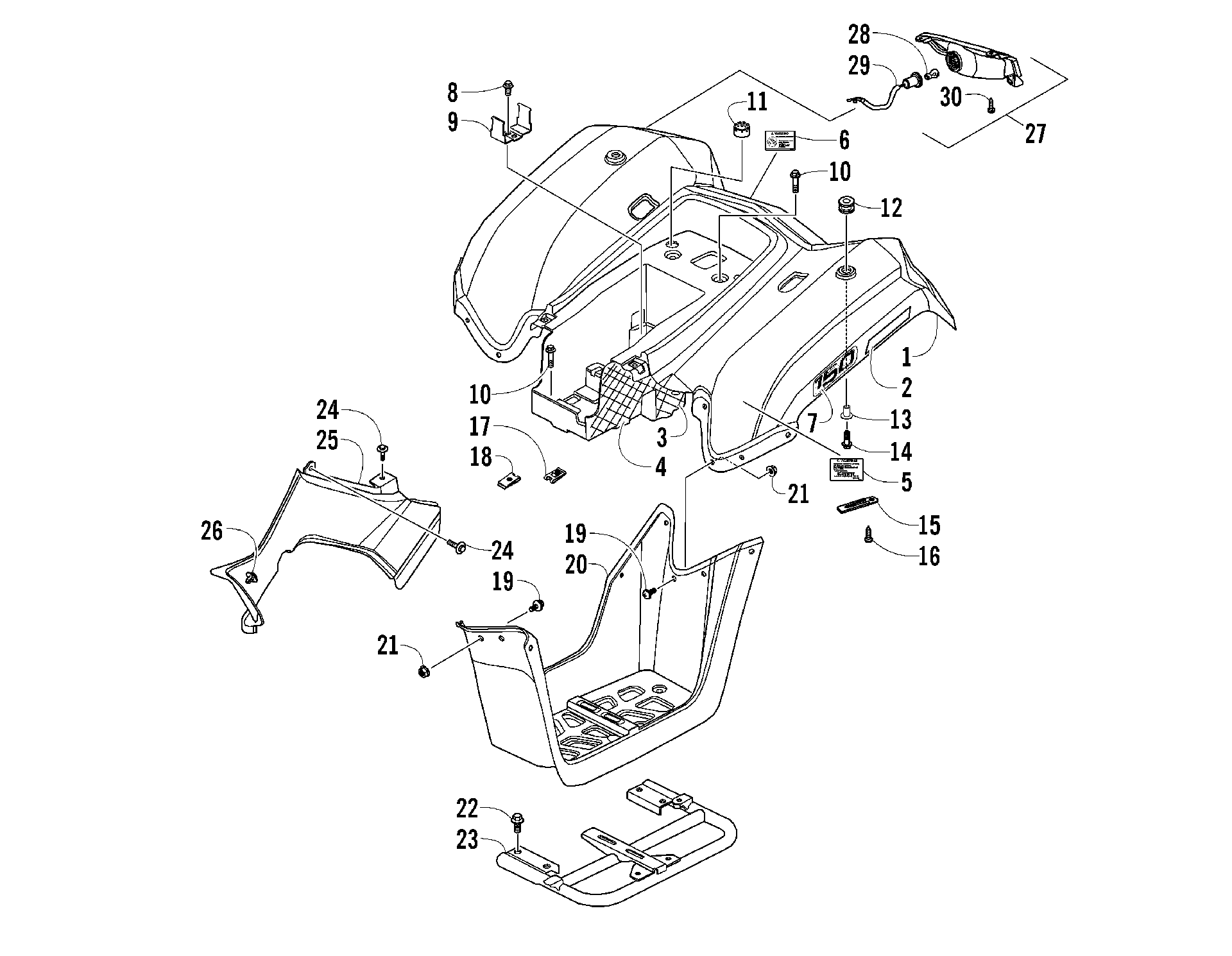 задний кузов панель и TAILLIGHT ASSEMBLIES [100359]
