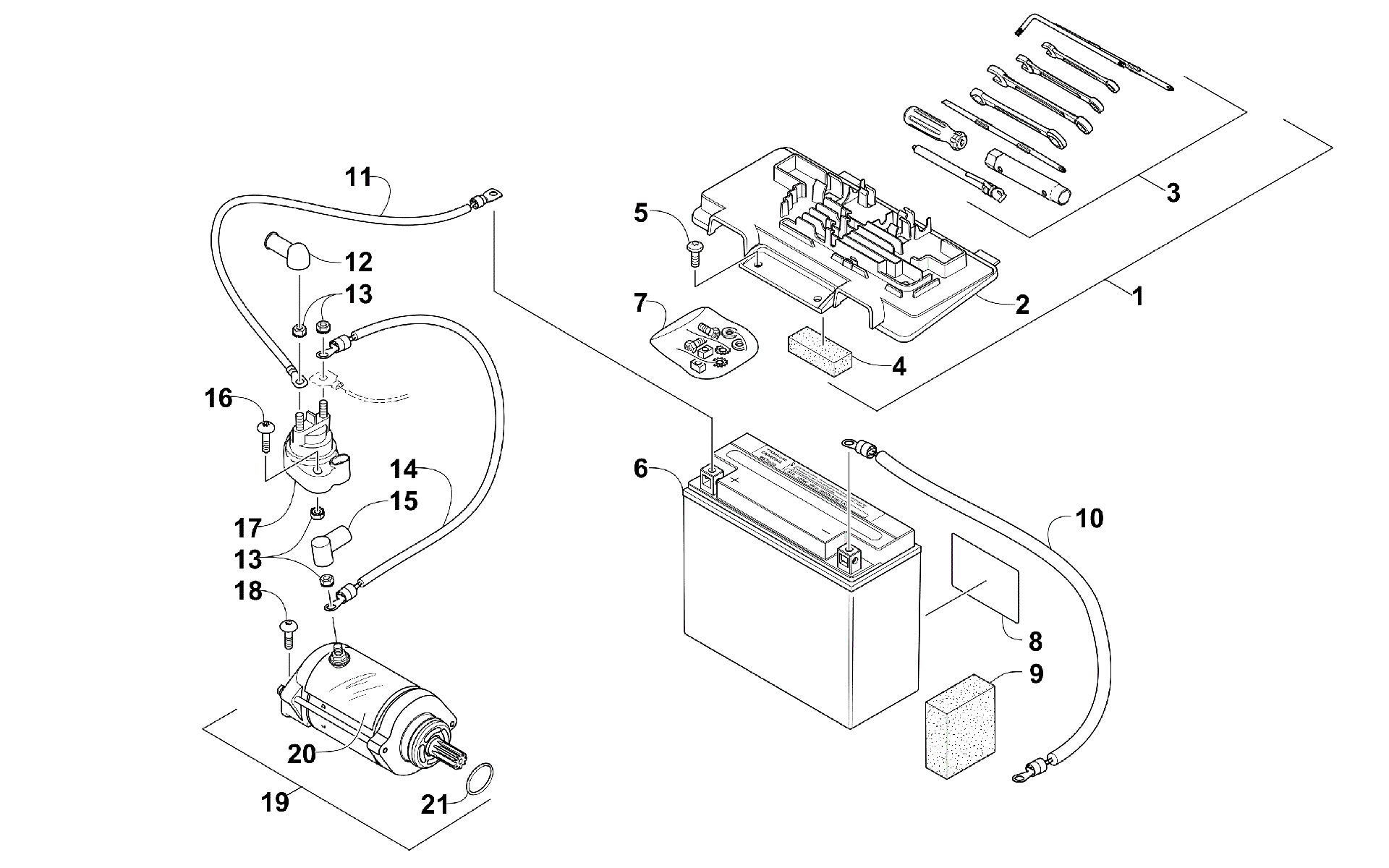 Аккумулятор AND STARTER ASSEMBLY [100153]