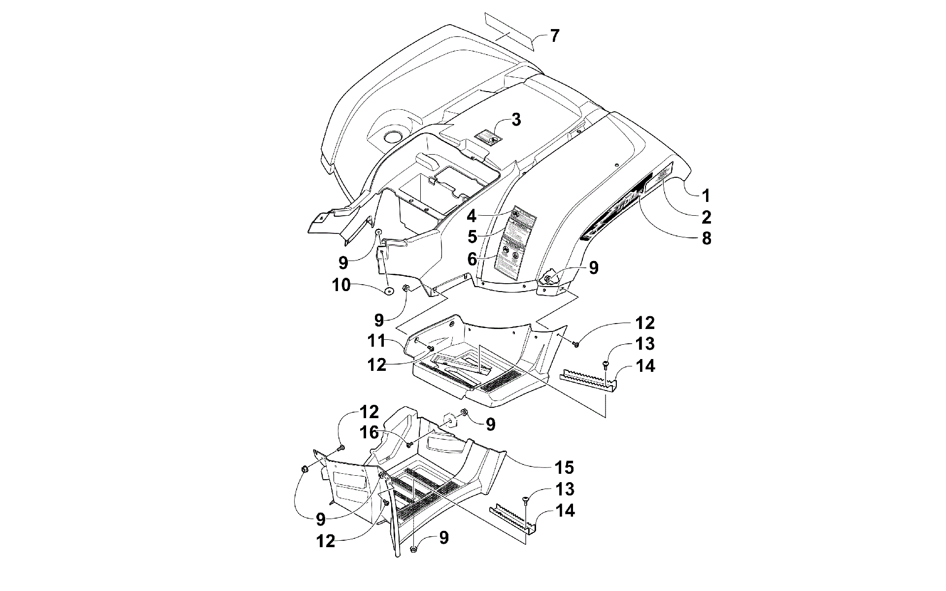 задний кузов панель и FOOTWELL ASSEMBLIES [300562]