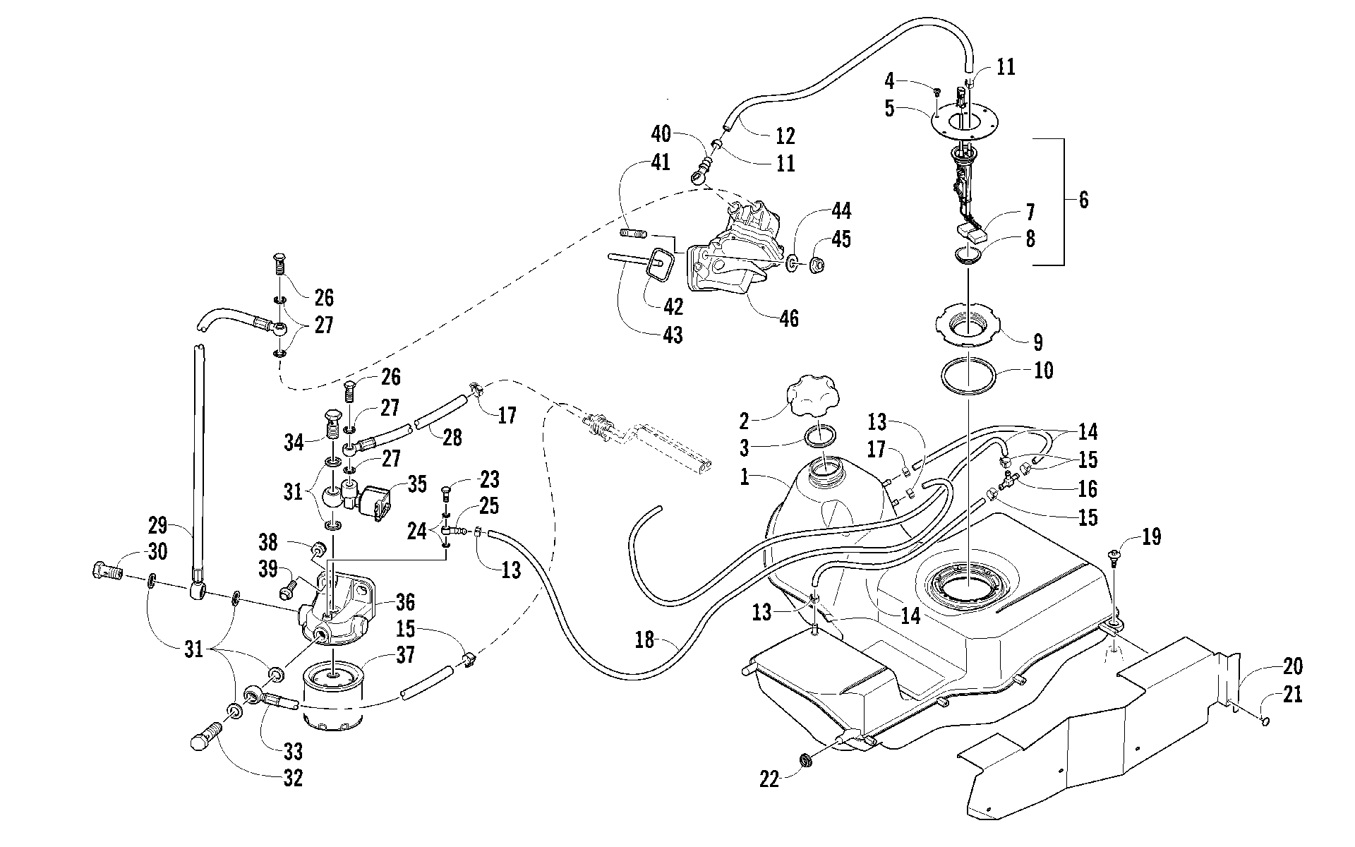 Топливный бак AND FUEL FILTER ASSEMBLIES [96909]