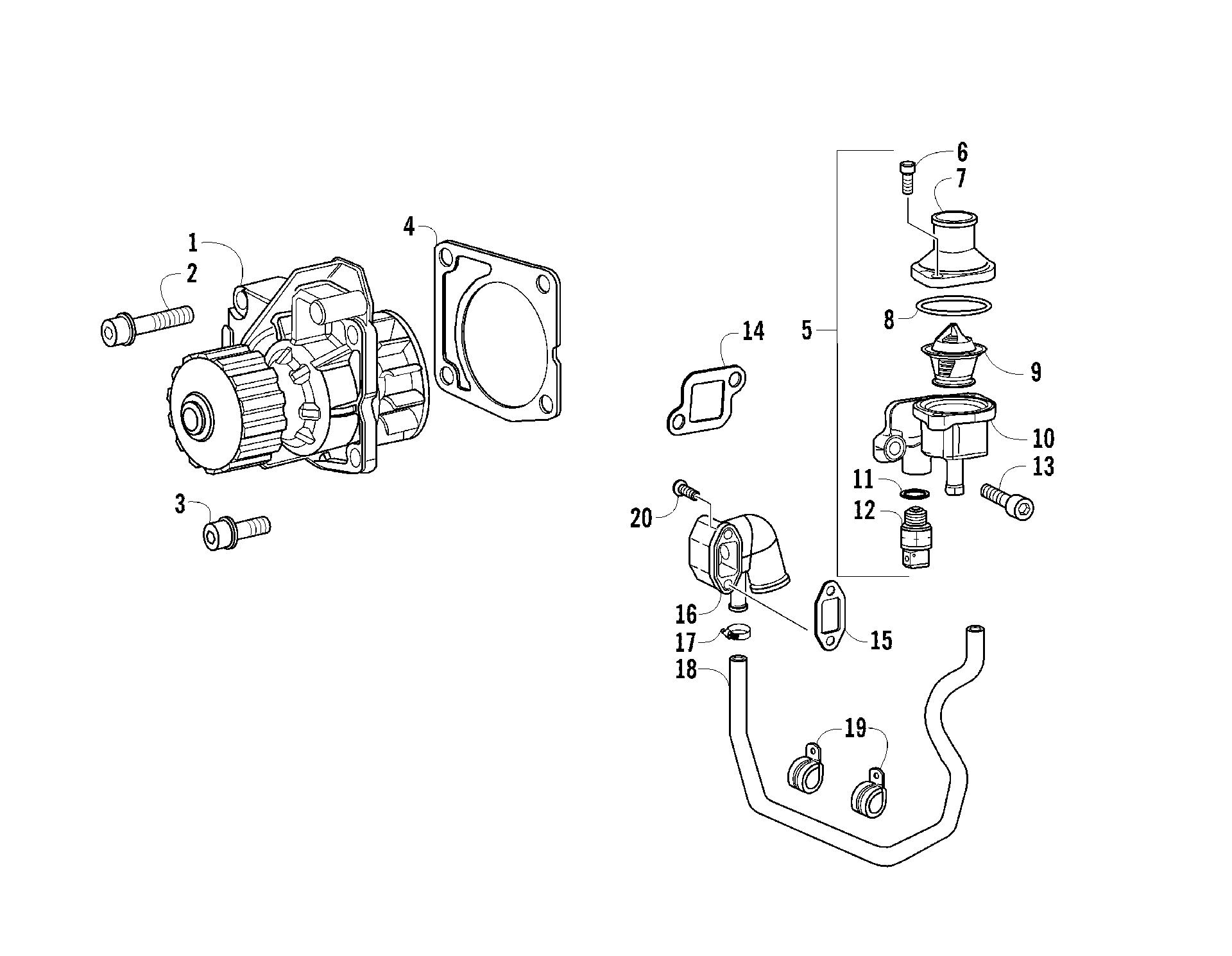Водяная помпа AND THERMOSTAT HOUSING ASSEMBLY [96012]
