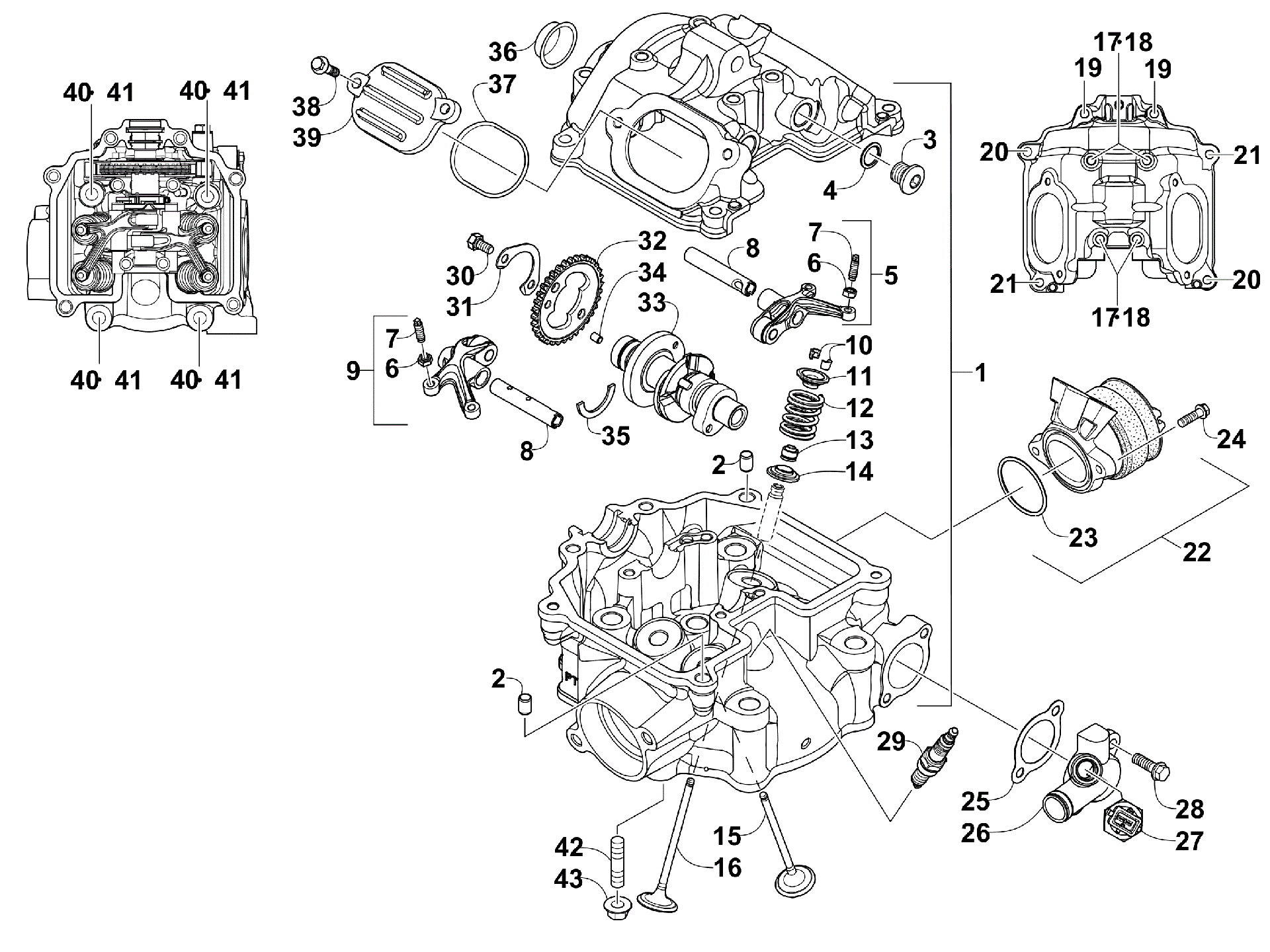 Головка блока цилиндров AND CAMSHAFT/VALVE ASSEMBLY [97302]