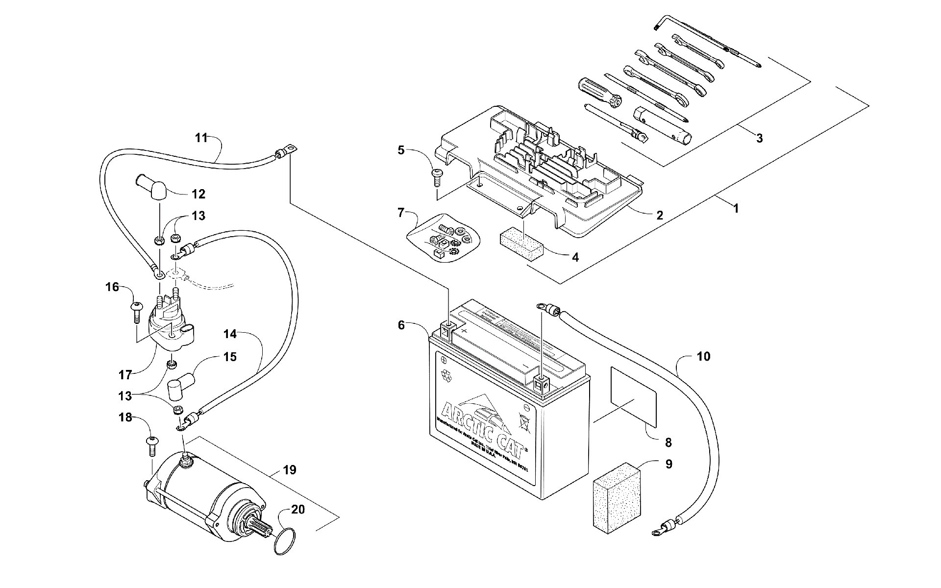 Аккумулятор AND STARTER ASSEMBLY [97715]