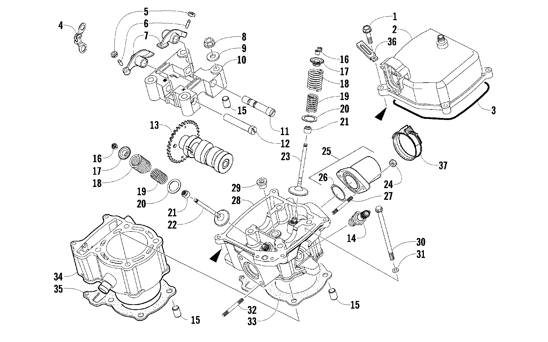 Головка блока цилиндров AND CAMSHAFT/VALVE ASSEMBLY [94277]