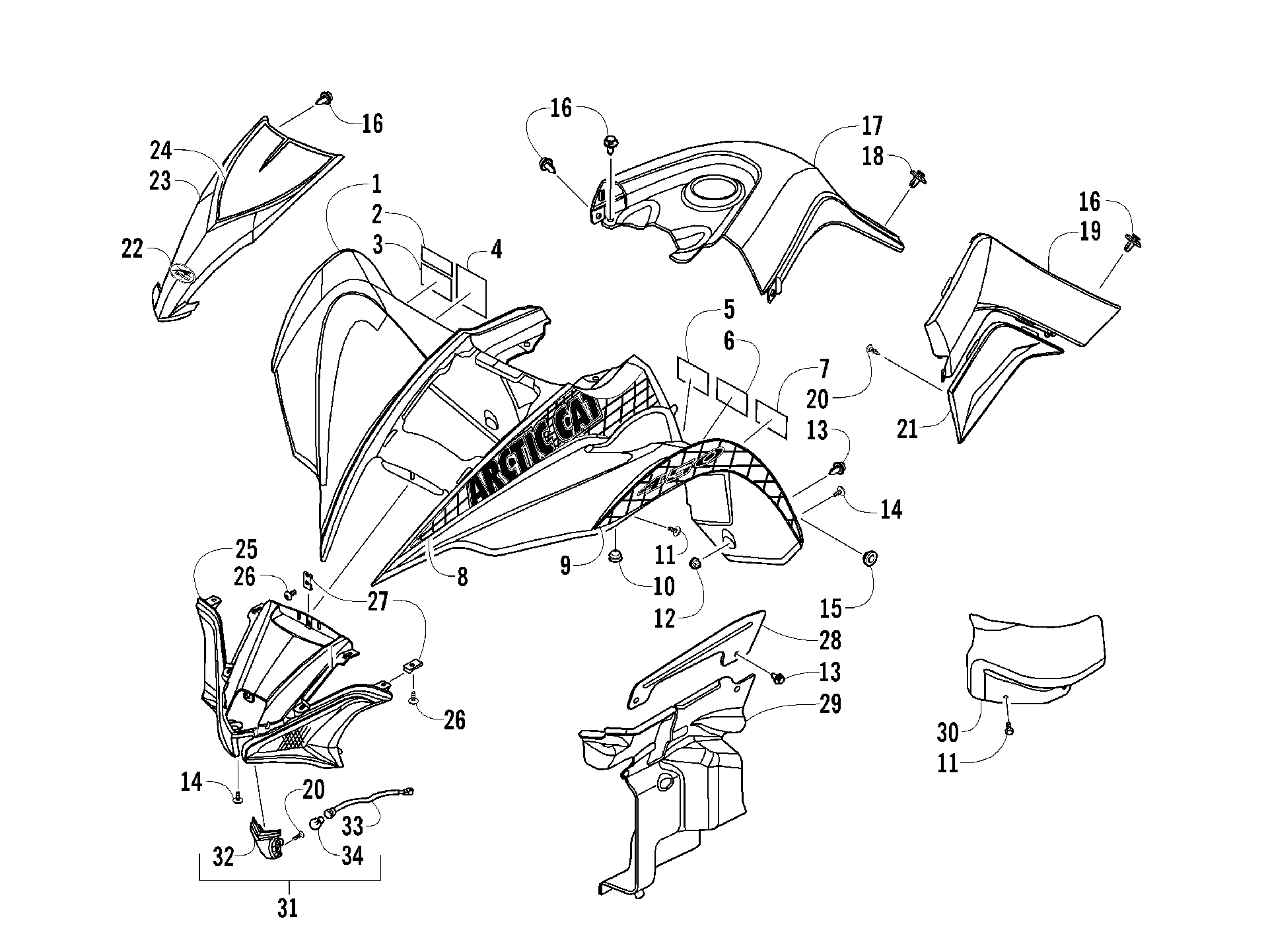 Передняя часть BODY ASSEMBLY [97823]