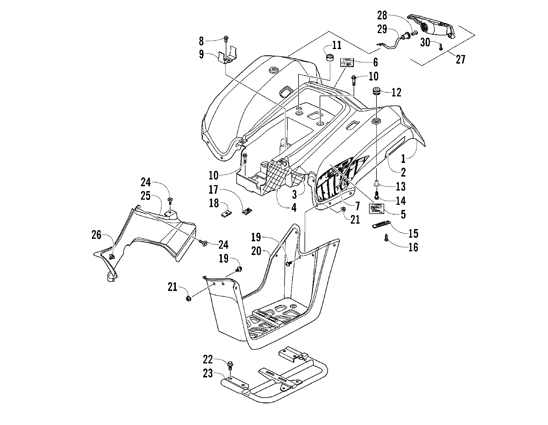задний кузов панель и TAILLIGHT ASSEMBLIES [96335]