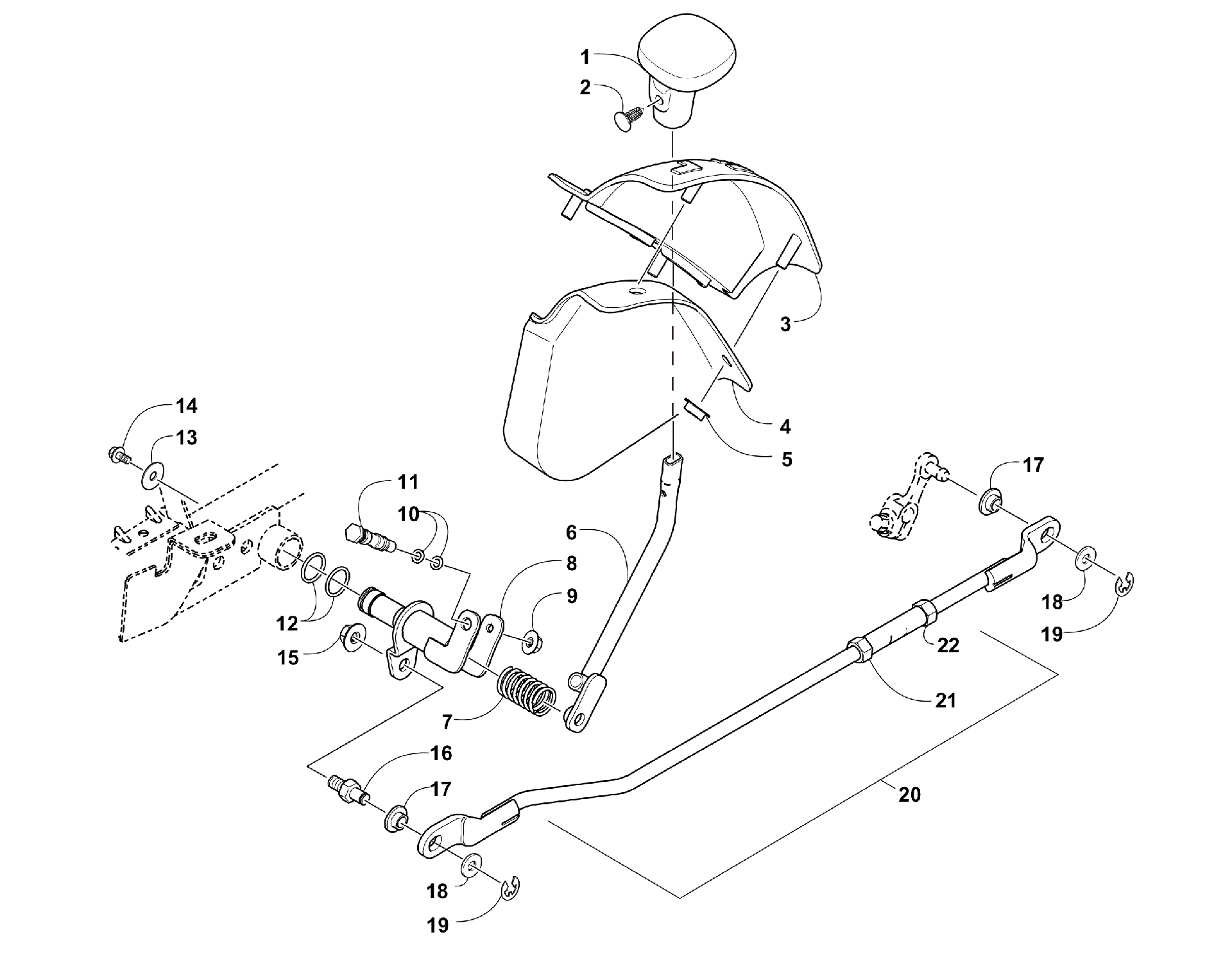Shift рычаг ASSEMBLY [96951]
