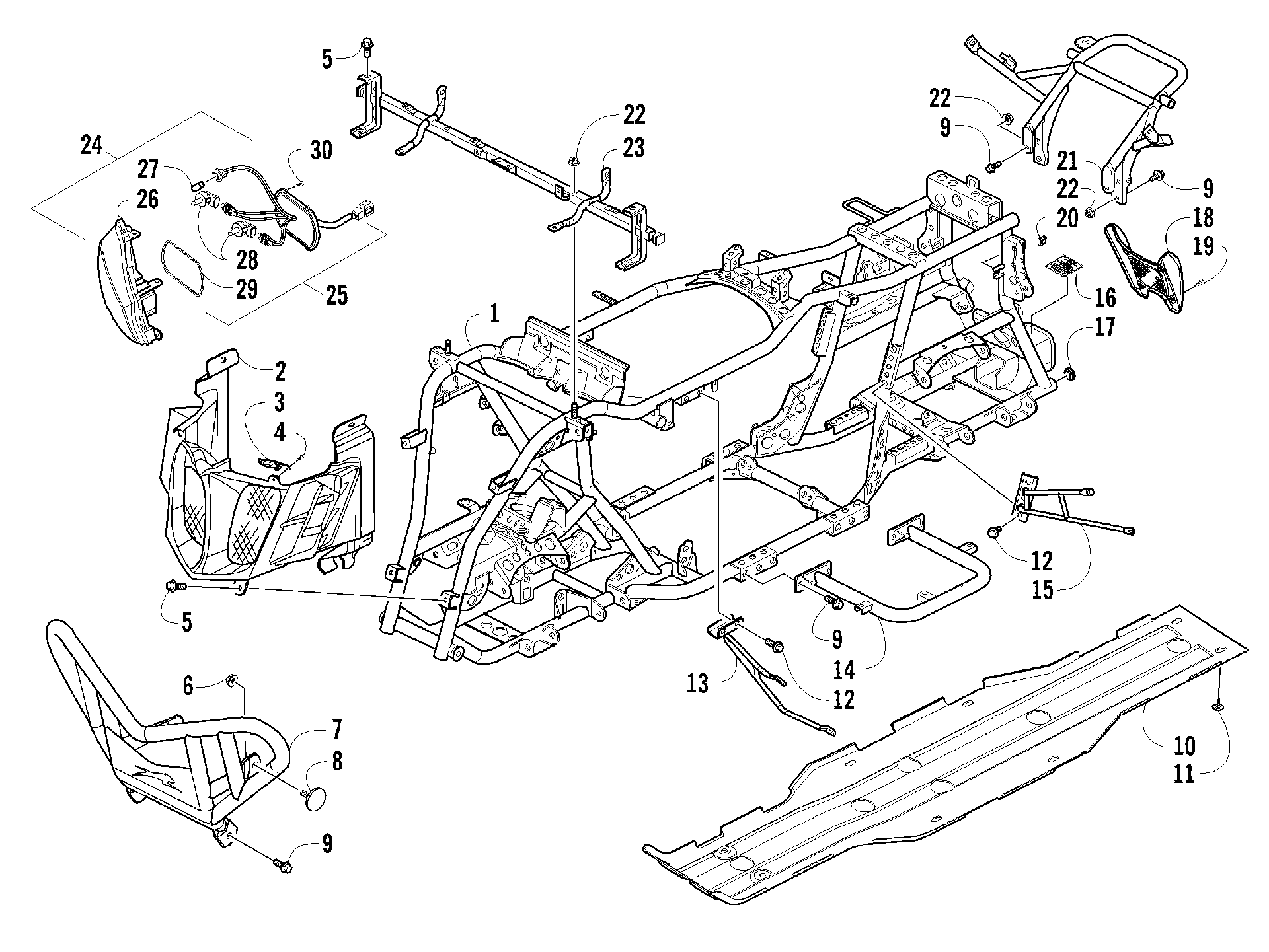 BUMPER, FRAME, и HEADLIGHT ASSEMBLIES [94370]