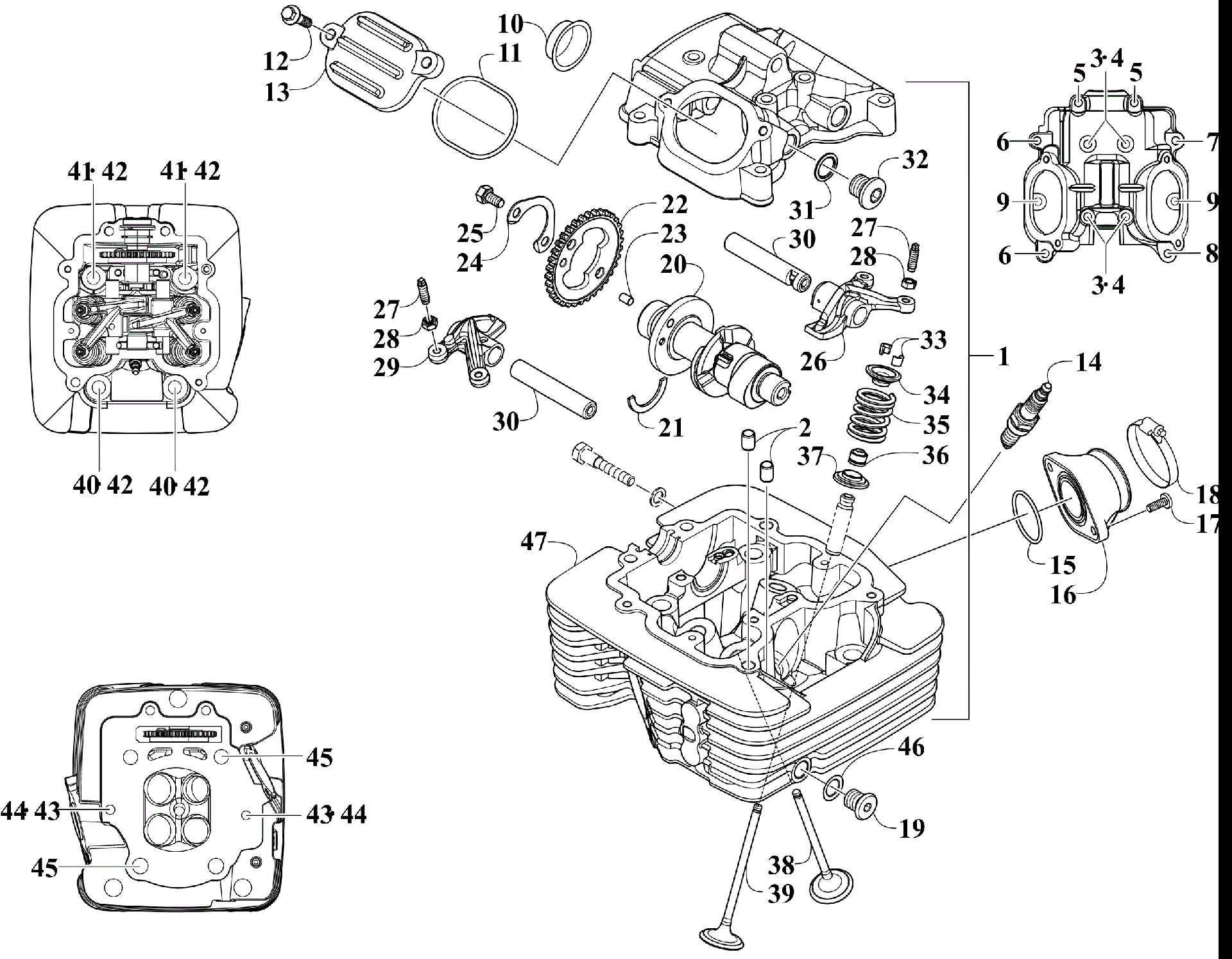Головка блока цилиндров AND CAMSHAFT/VALVE ASSEMBLY [100731]