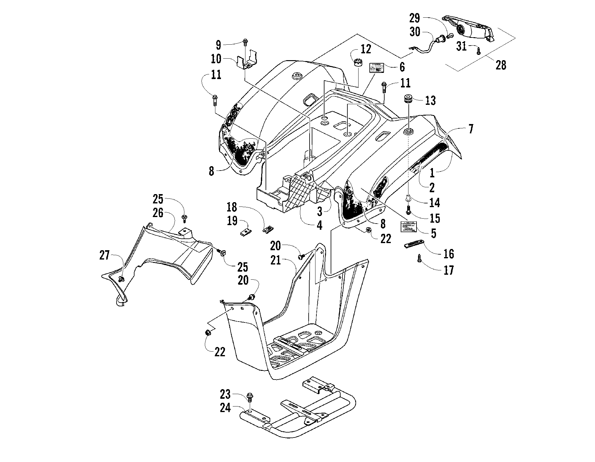 задний кузов панель и TAILLIGHT ASSEMBLIES [94245]