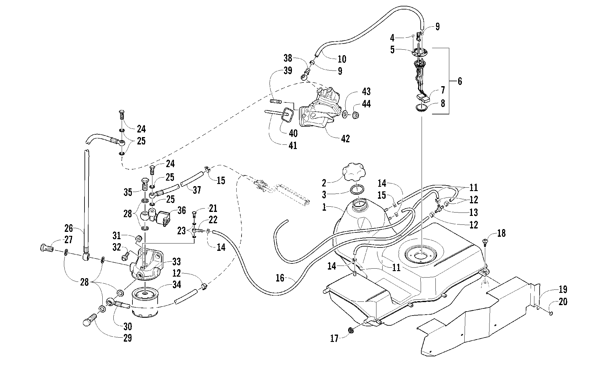 Топливный бак AND FUEL FILTER ASSEMBLIES [96178]