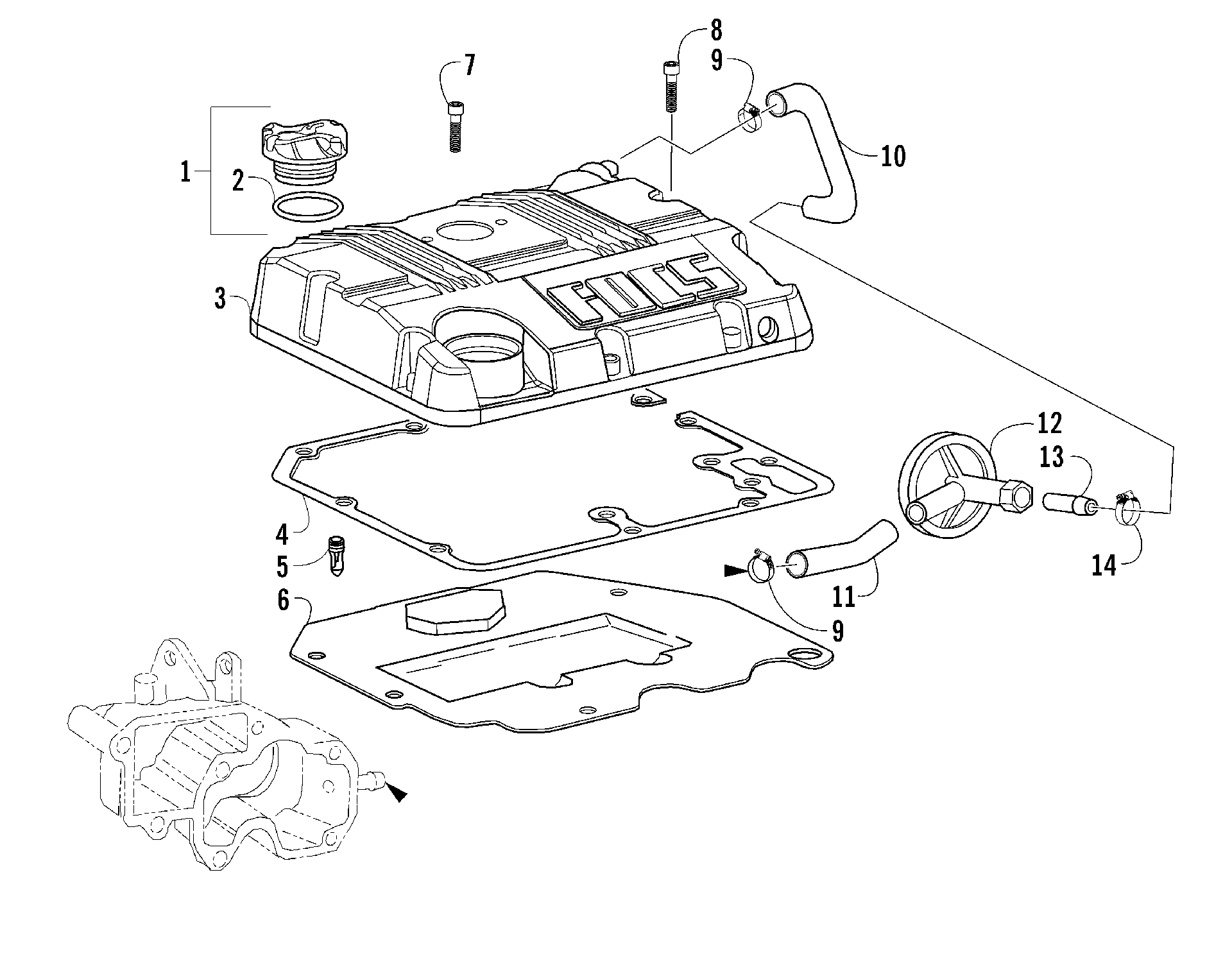 ROCKER ARM крышка и BREATHER SYSTEM ASSEMBLIES [96002]