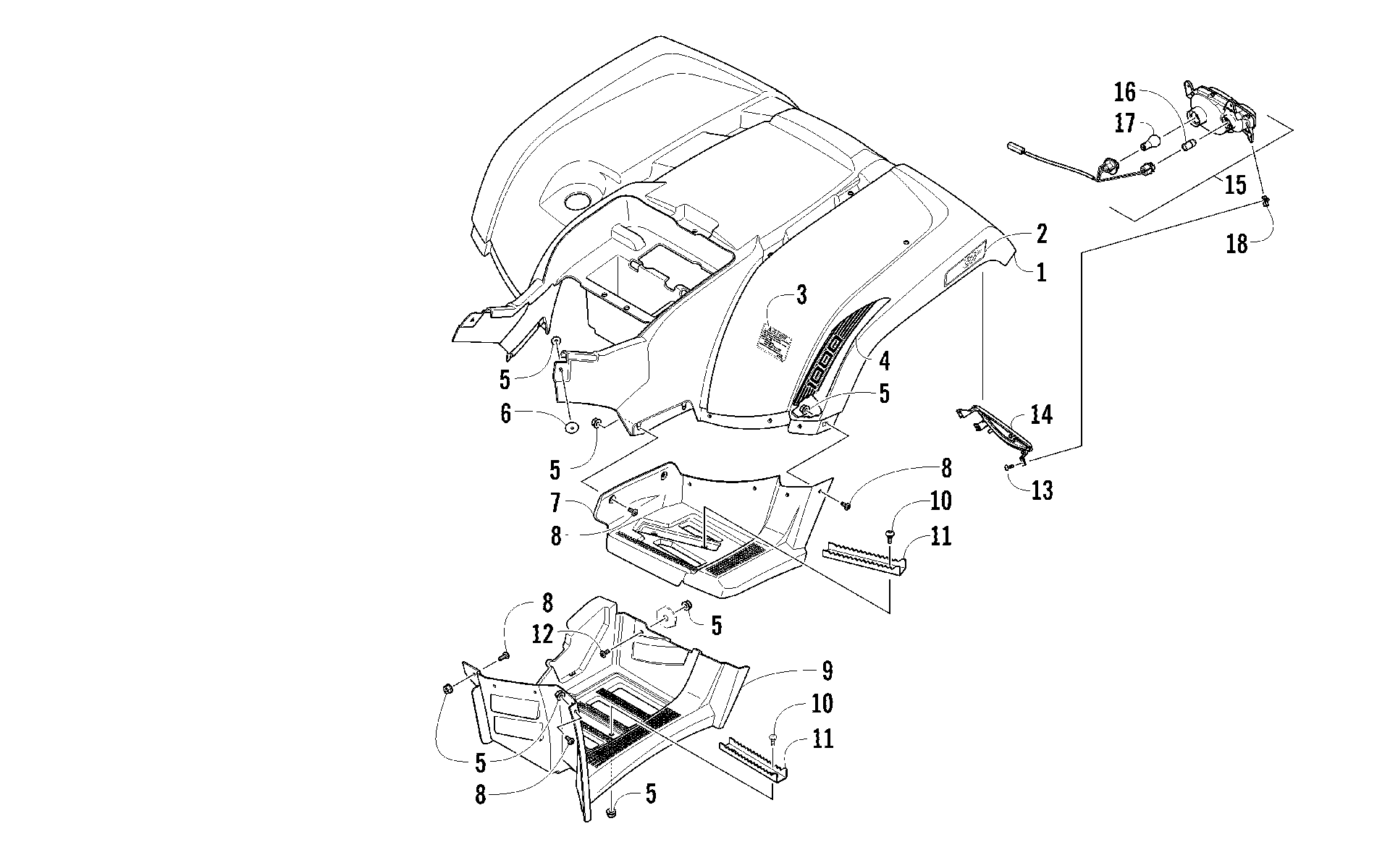 задний кузов панель и FOOTWELL ASSEMBLIES [96166]