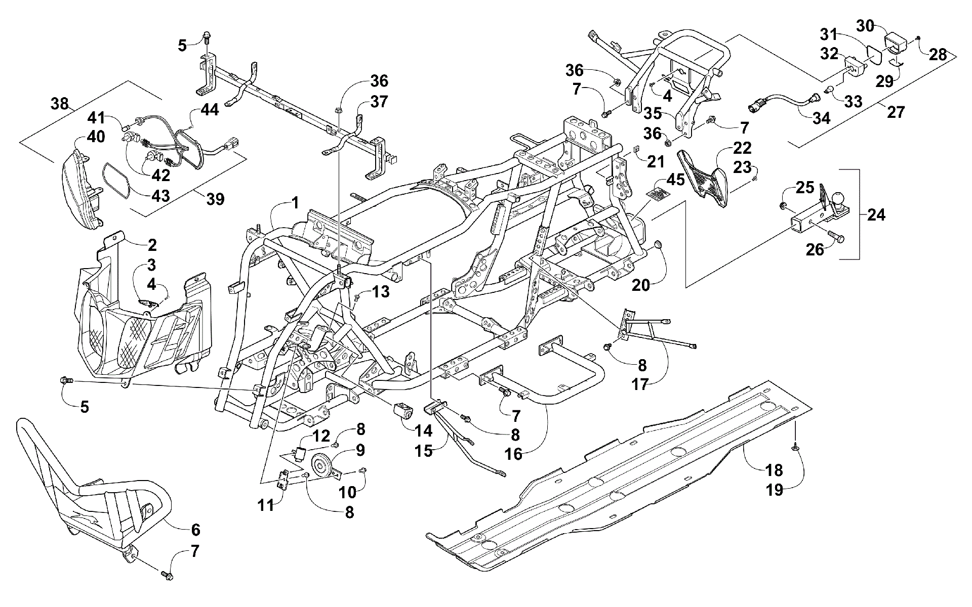 BUMPER, FRAME, и HEADLIGHT ASSEMBLIES [96020]
