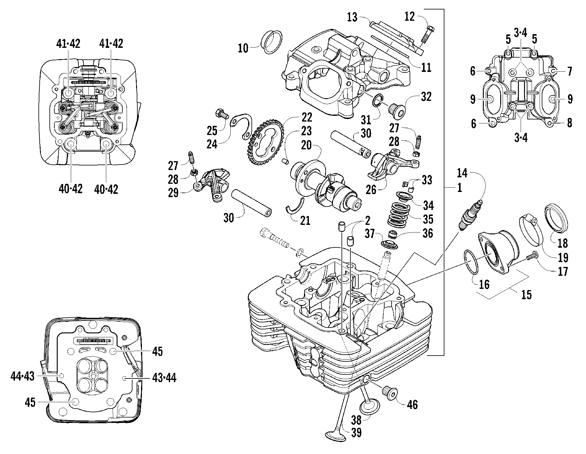 Головка блока цилиндров AND CAMSHAFT/VALVE ASSEMBLY [96214]