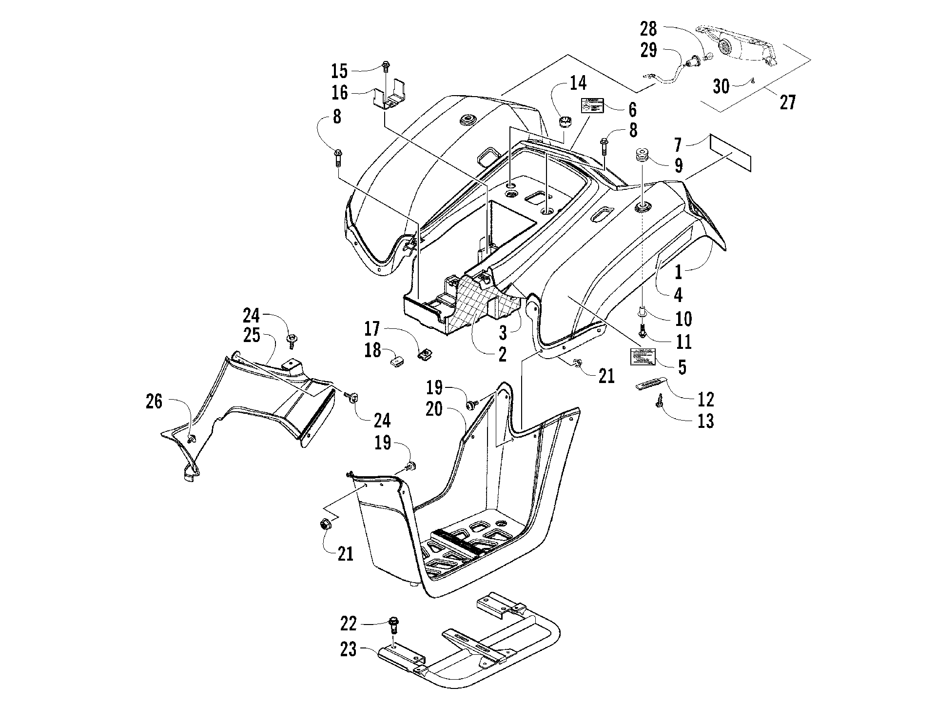 задний кузов панель и TAILLIGHT ASSEMBLIES [92794]