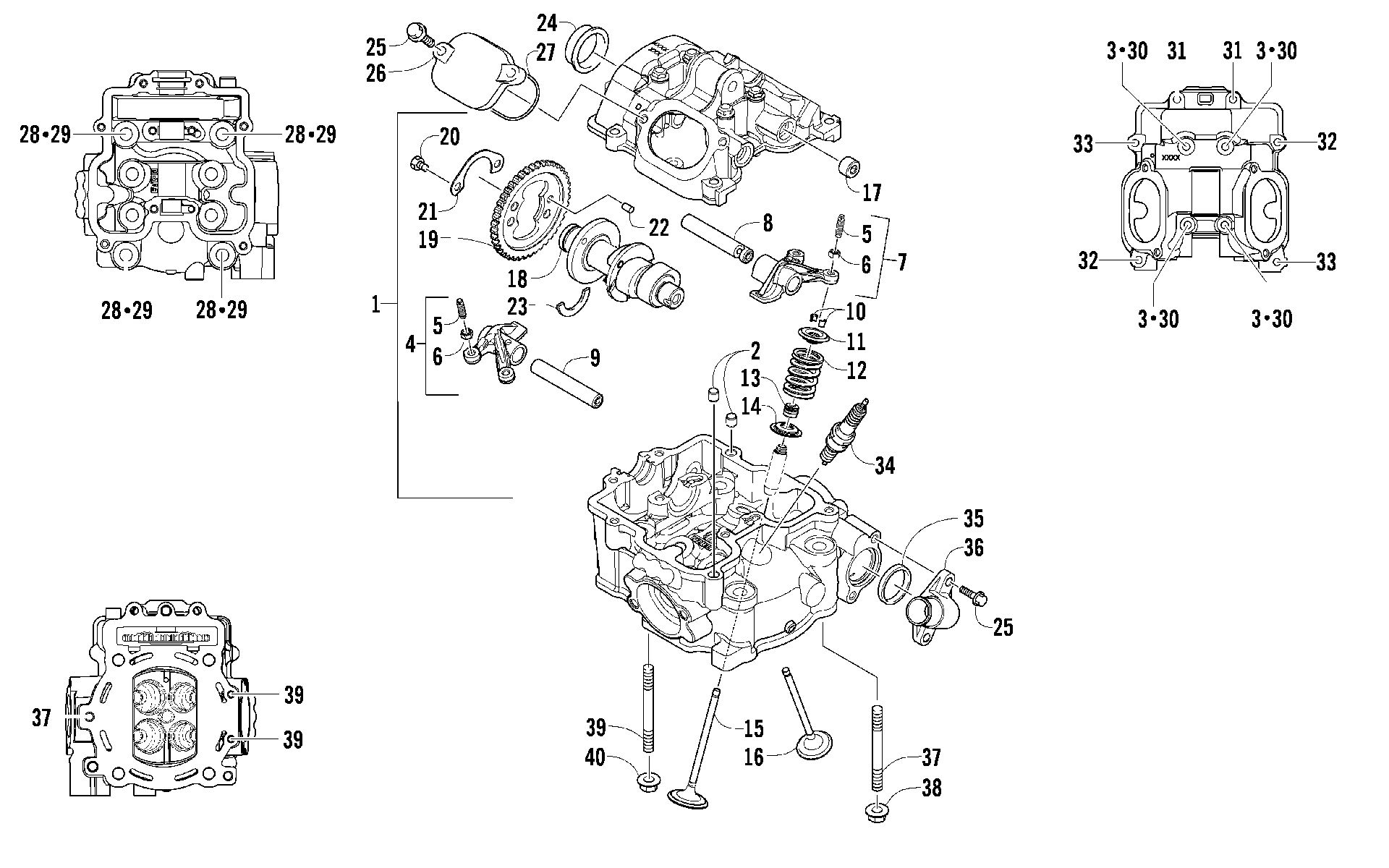 Головка блока цилиндров AND CAMSHAFT/VALVE ASSEMBLY [92685]