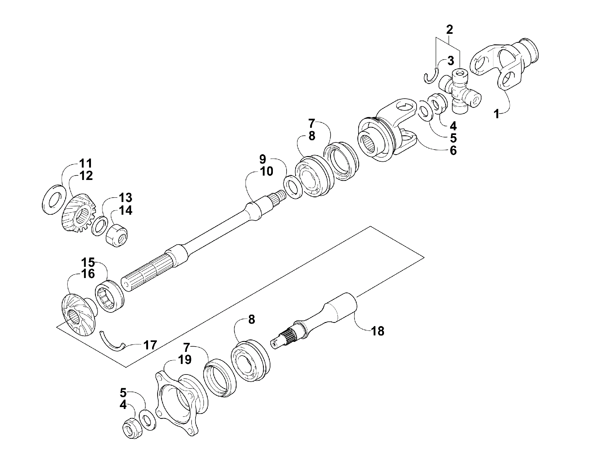 Узел вторичного привода (ENGINE SERIAL NO. Up to 0700A60010049) [300851]