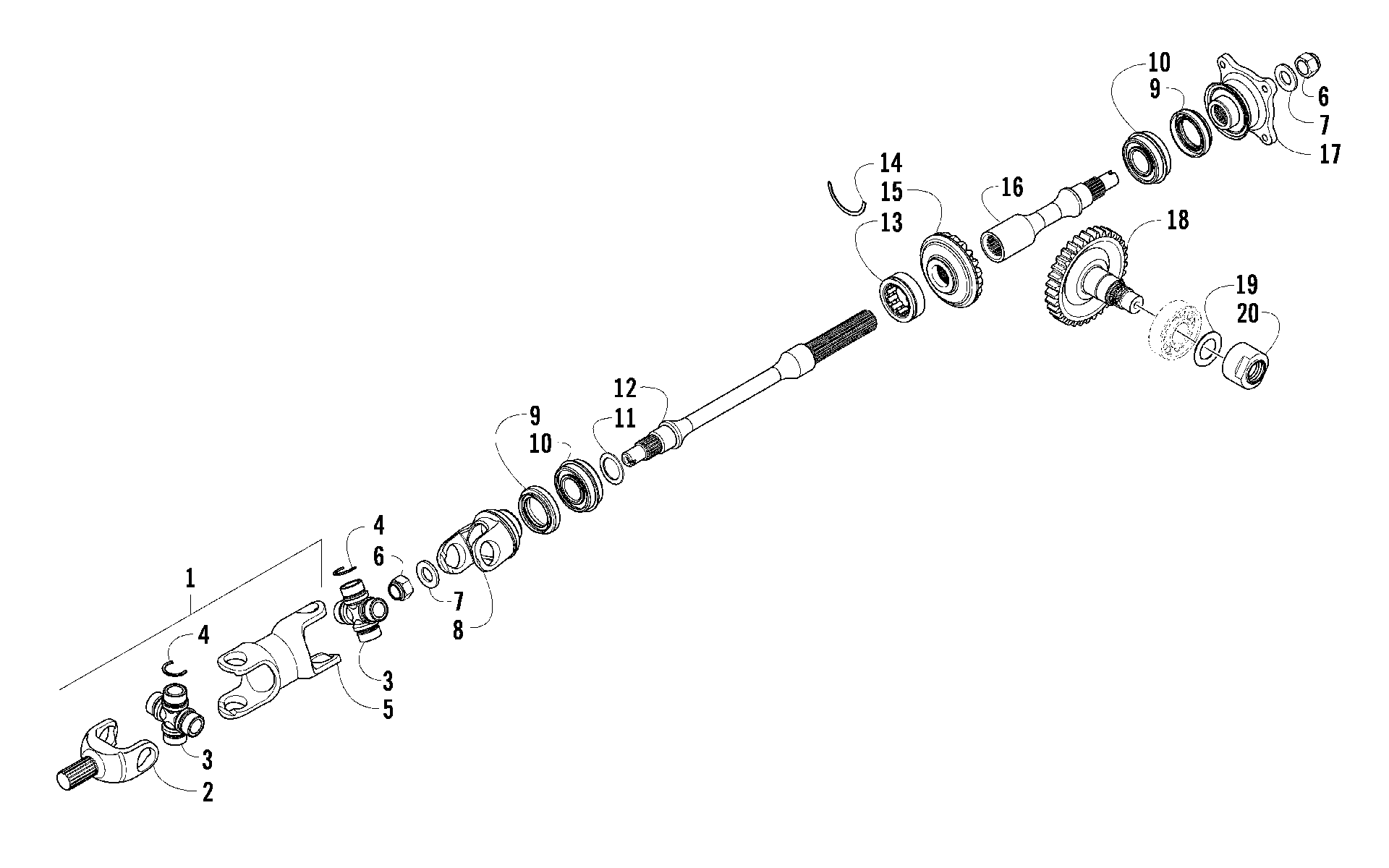 Узел вторичного привода (ENGINE SERIAL NO. 0950T10142250 AND UP) [90324]