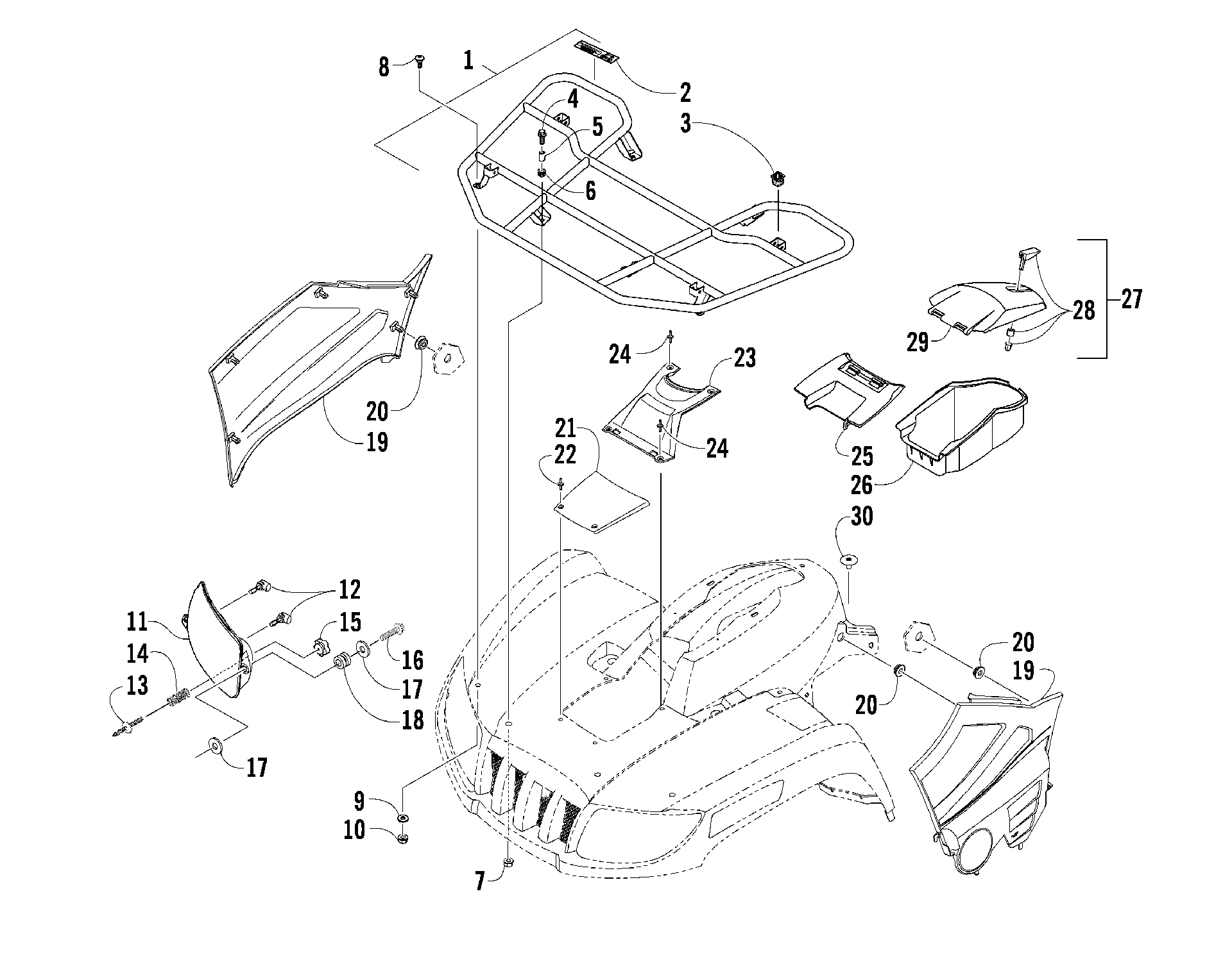 Передняя часть RACK AND HEADLIGHT ASSEMBLIES [88681]