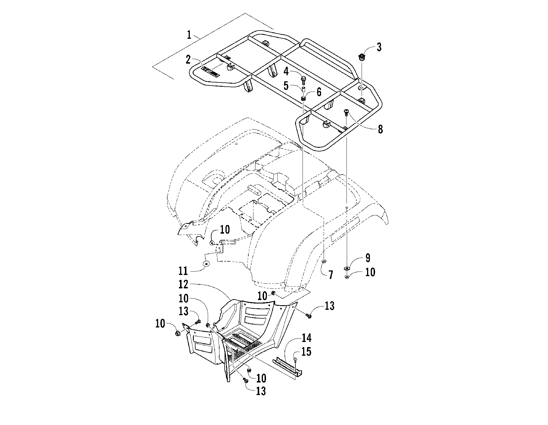 задний полка и FOOTWELL ASSEMBLIES [88682]