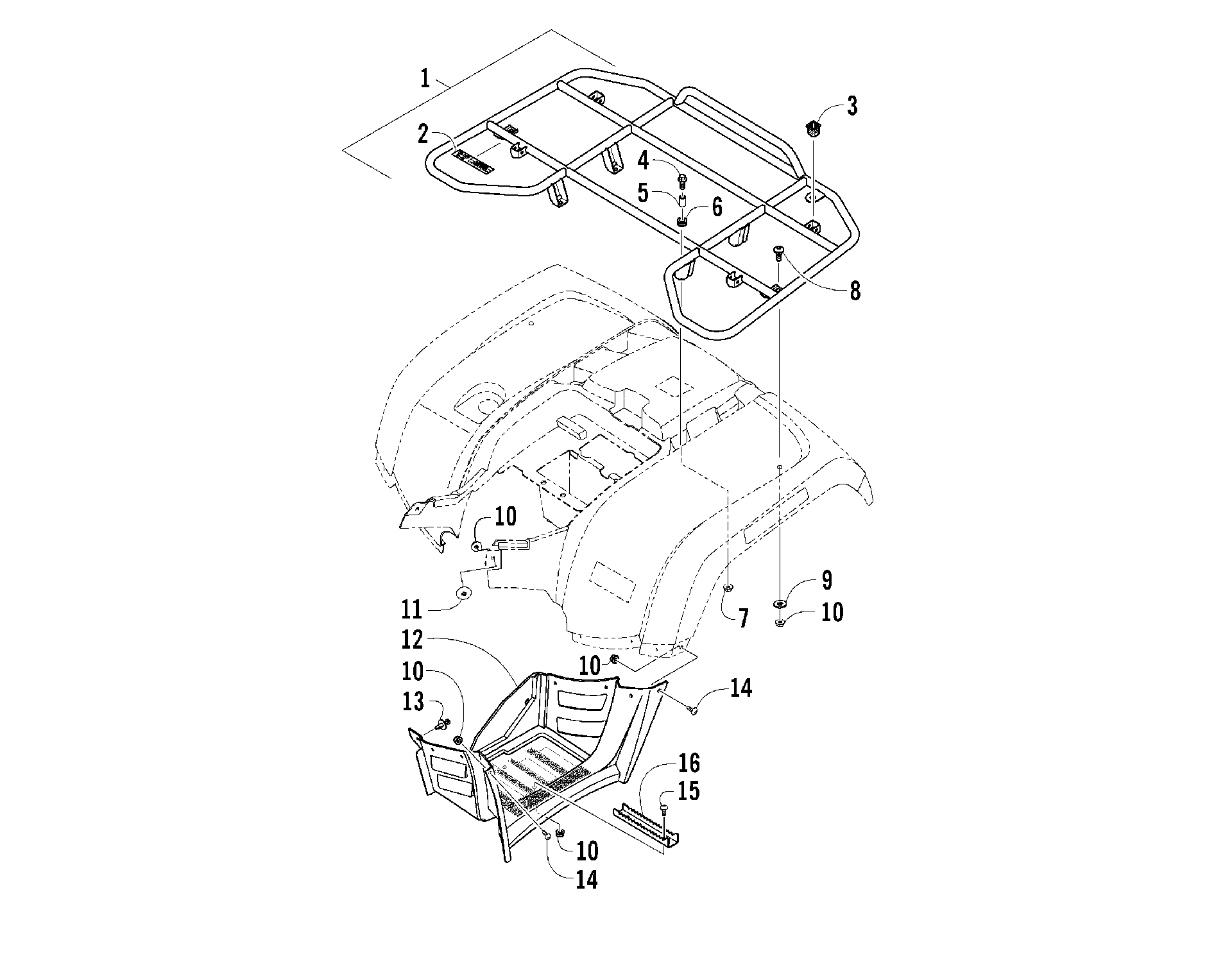 задний полка и FOOTWELL ASSEMBLIES [87350]