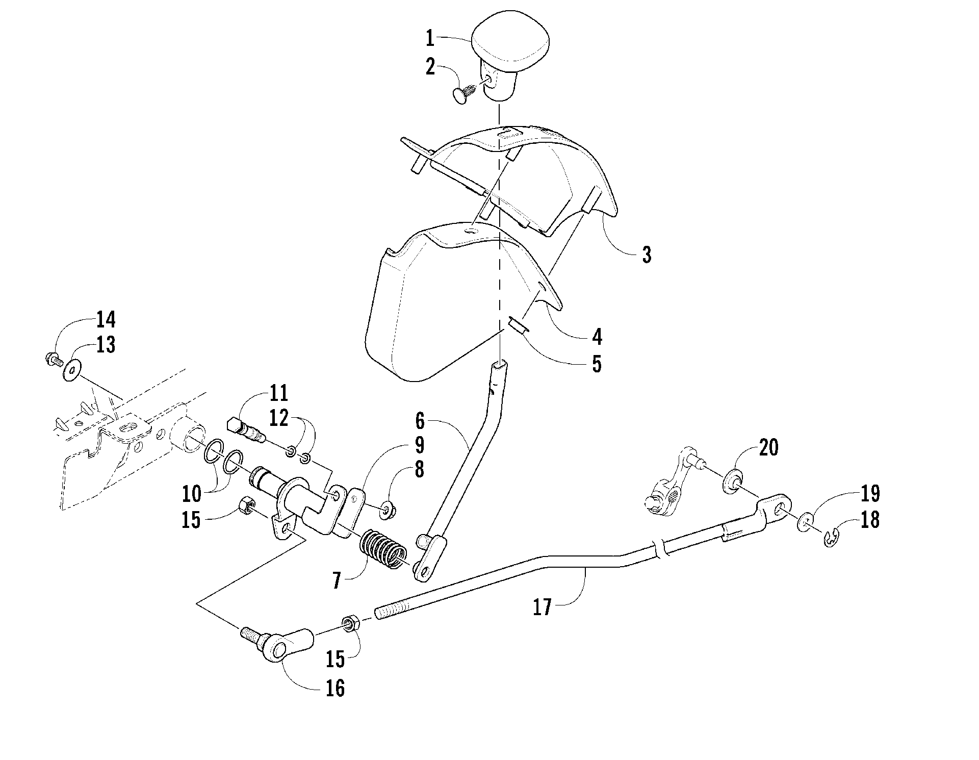 Задняя передача SHIFT LEVER ASSEMBLY [85760]